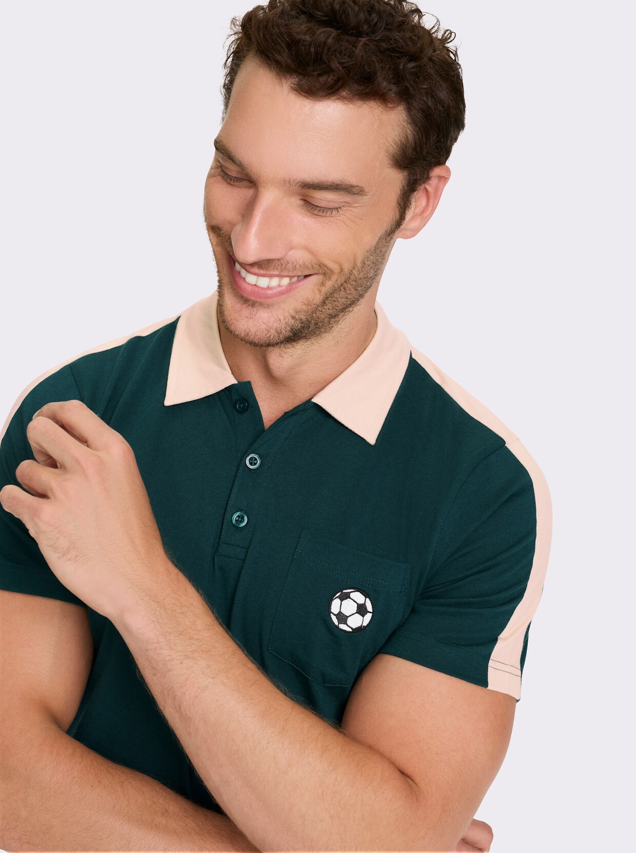 Catamaran Kurzarmshirt - petrol-sand