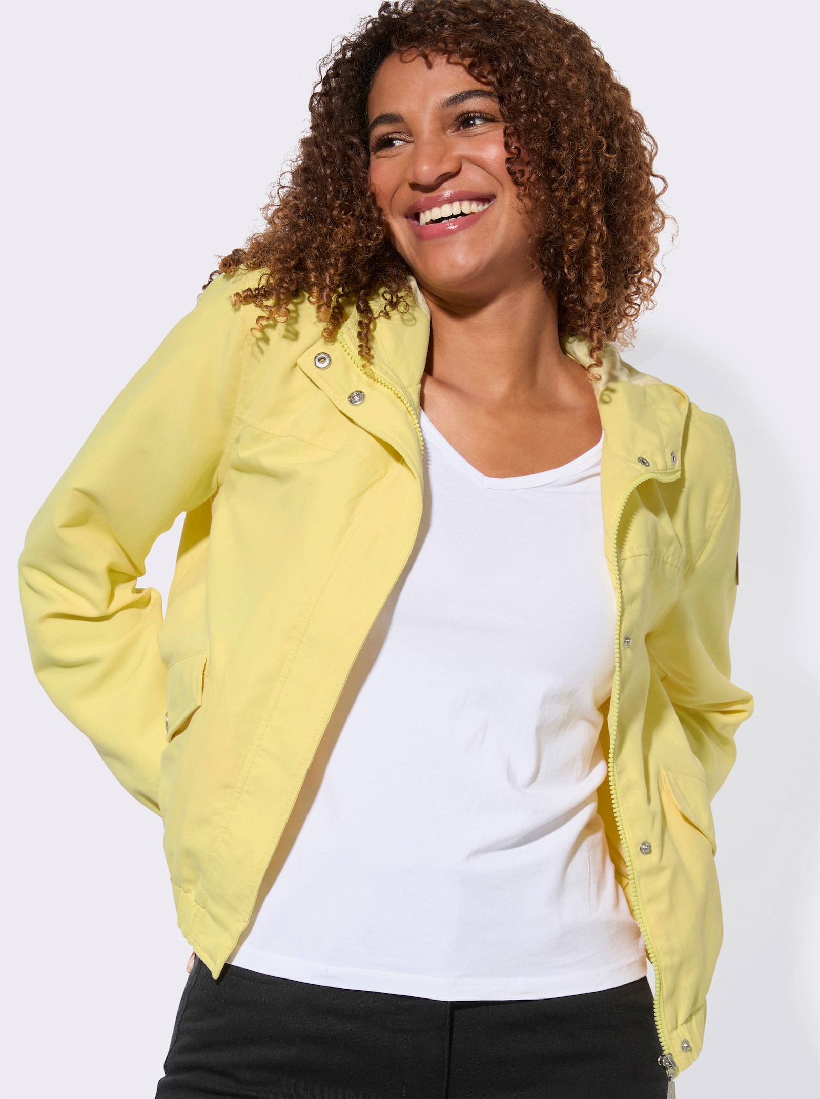 Jacke mit elastischen Abschlüssen - zitrone