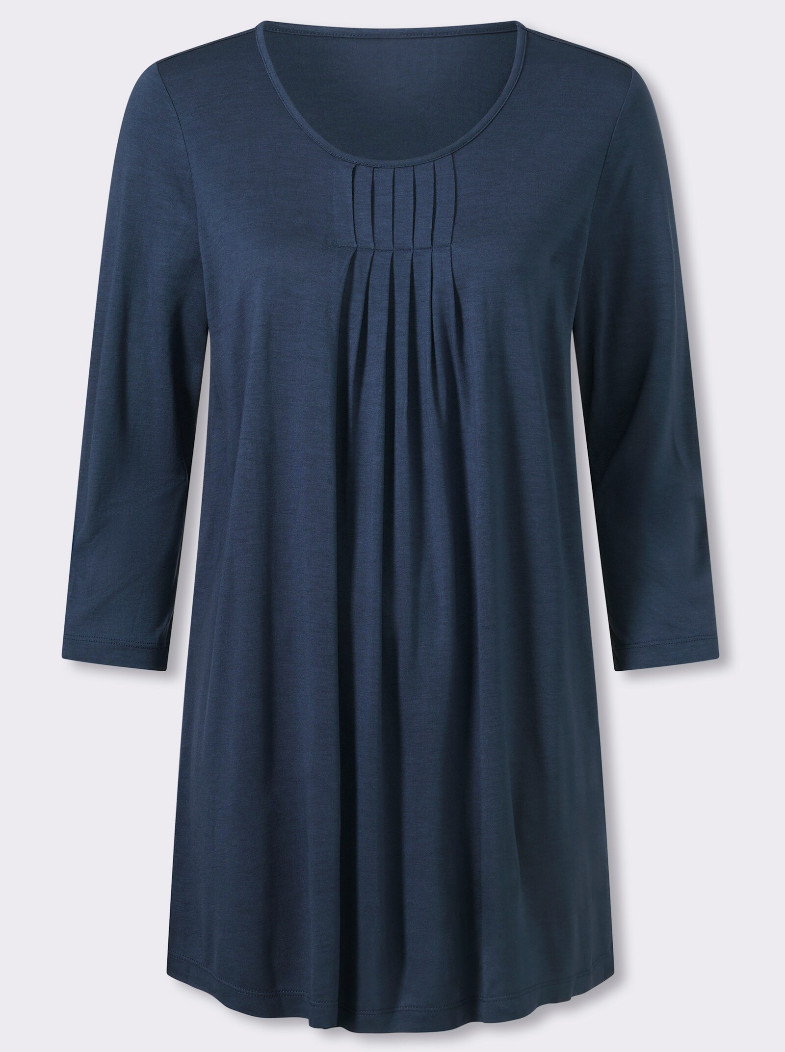 Longshirt in Viskose - dunkelblau
