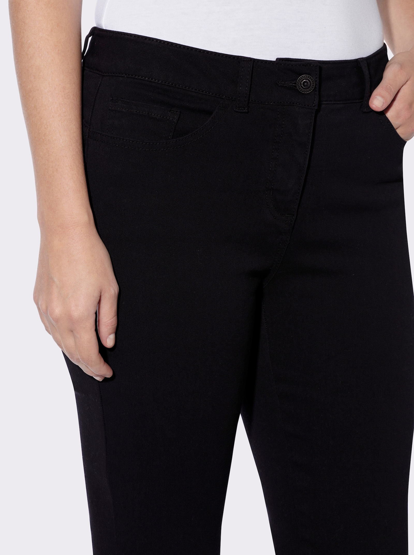 heine 5-Pocket-Hose mit Glitzersteinchen - schwarz