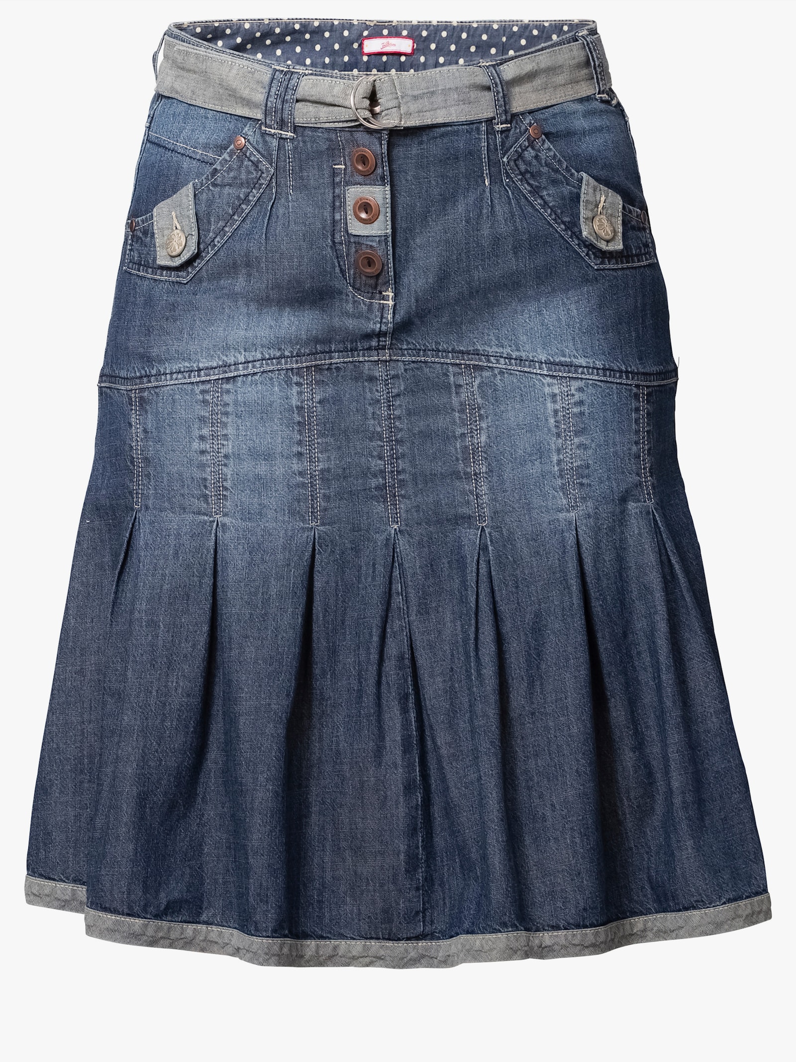 sheego by Joe Browns Jeansrock mit Falten, in A-Linie - blue denim