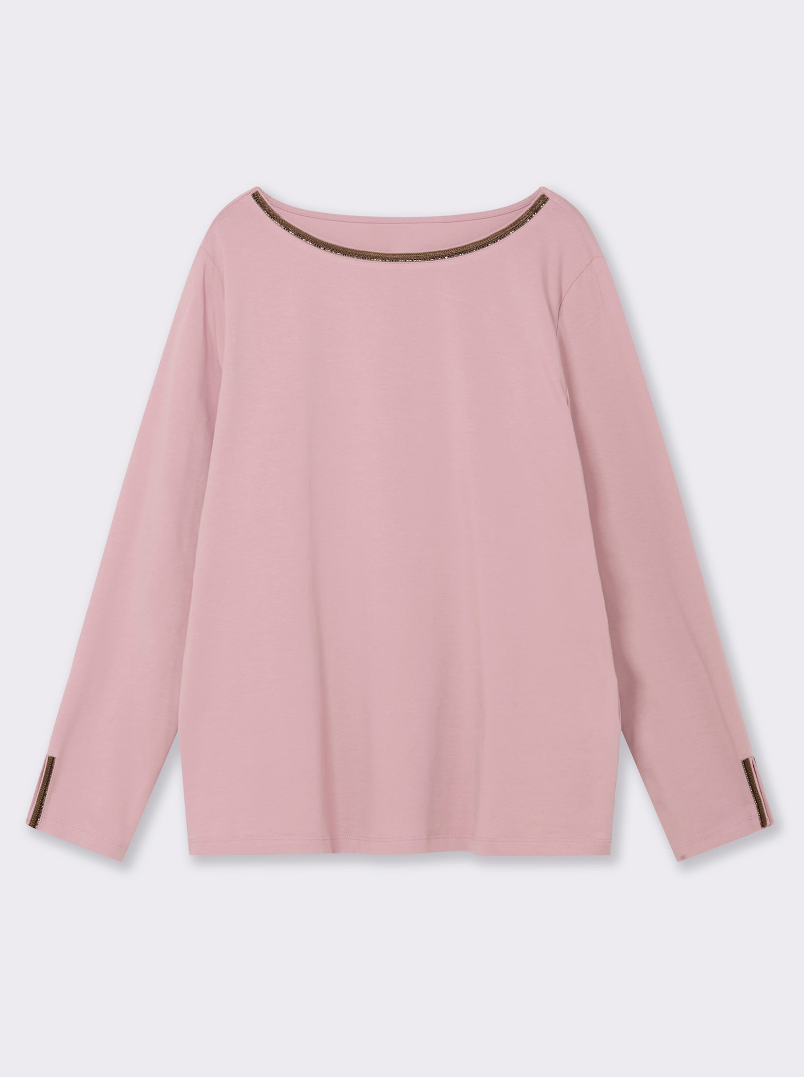 Langarmshirt mit U-Boot-Ausschnitt - hortensie