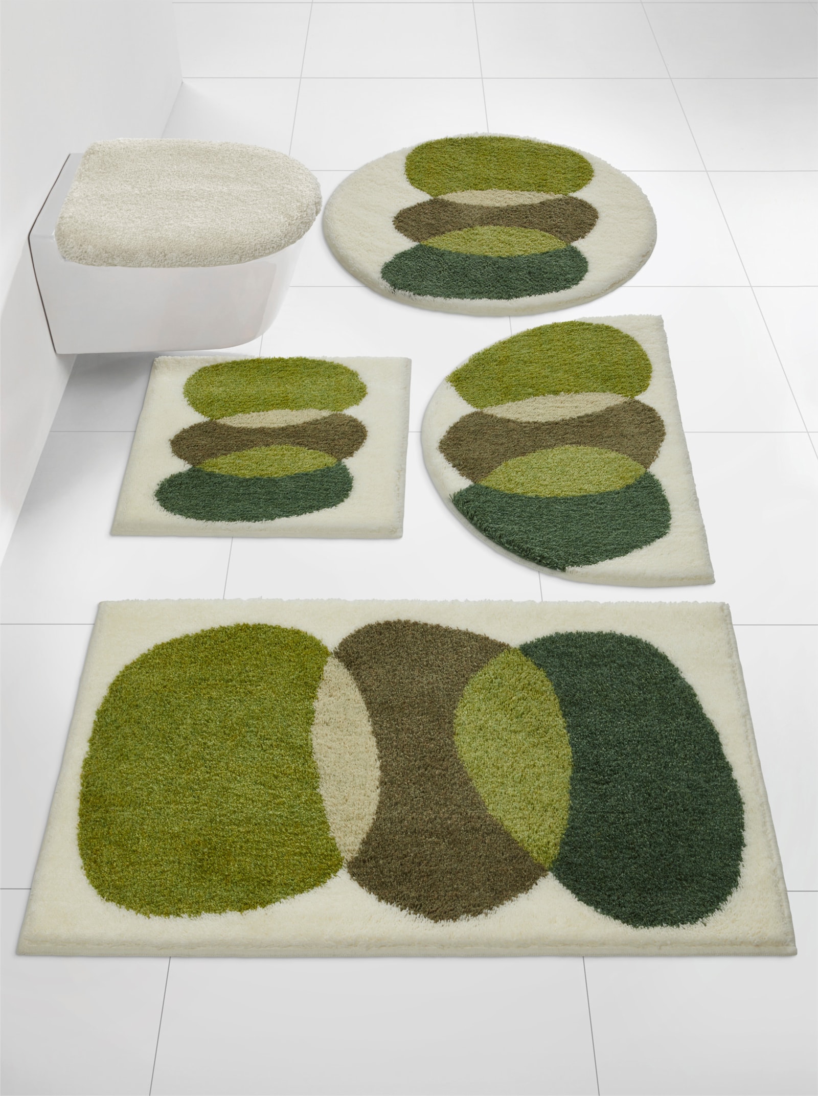 Grund Badematte - ecru-grün