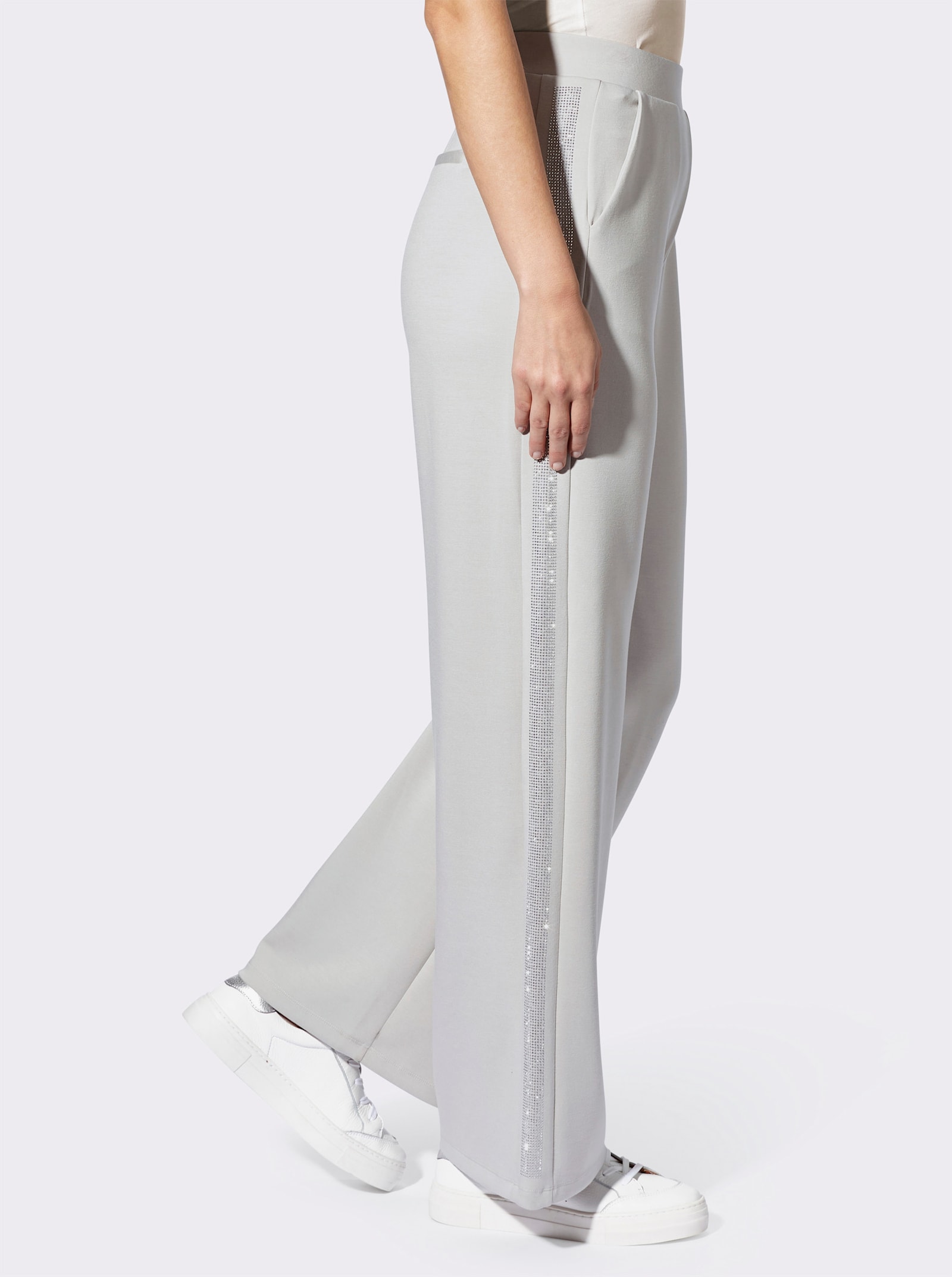heine Schlupfhose mit Glitzersteinchen - hellgrau
