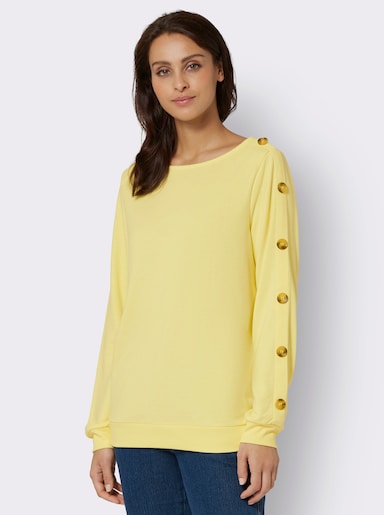 Sweatshirt mit angerauter Innenseite - zitrone