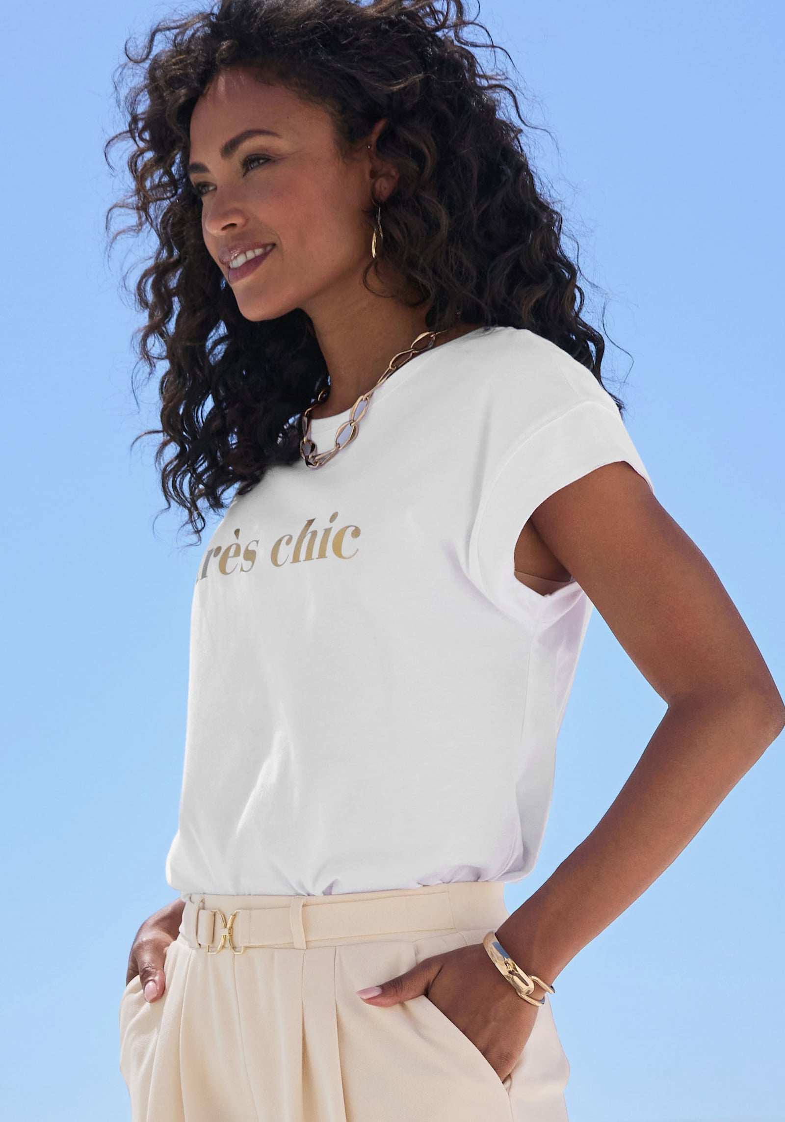 LASCANA Kurzarmshirt - weiss