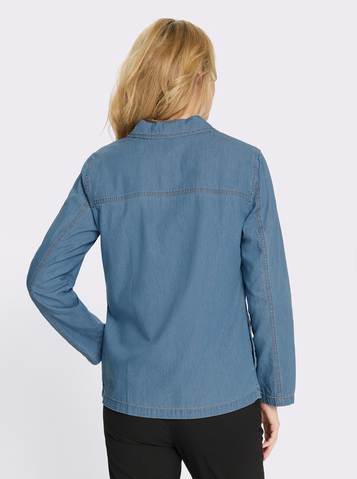 Jeansjacke mit Brusttasche - blue-bleached