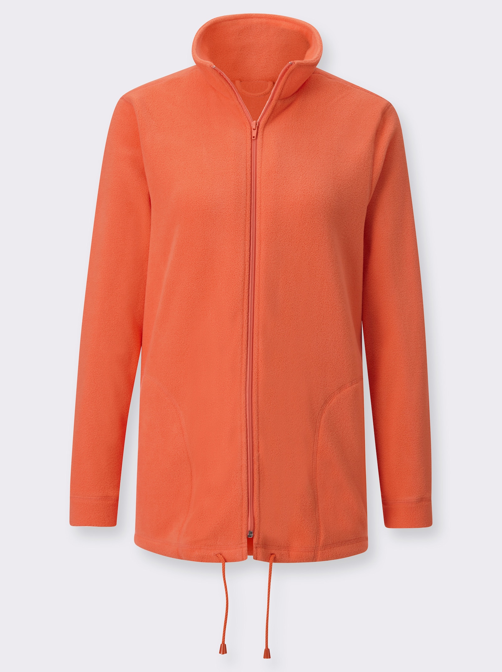Fleecová bunda Se šňůrkou na dolním lemu - terakotová