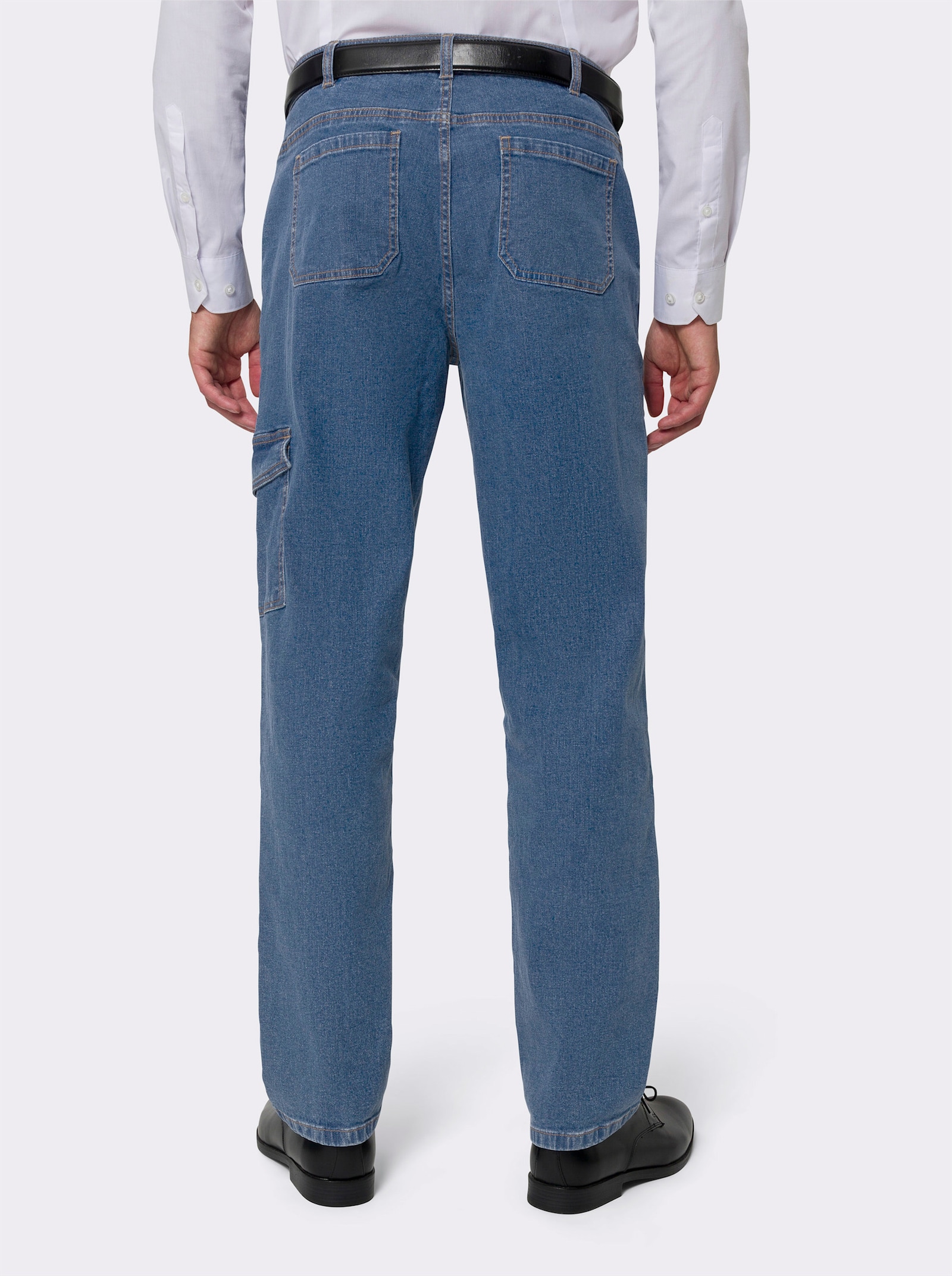 Jeans met cargozak - blue-bleached