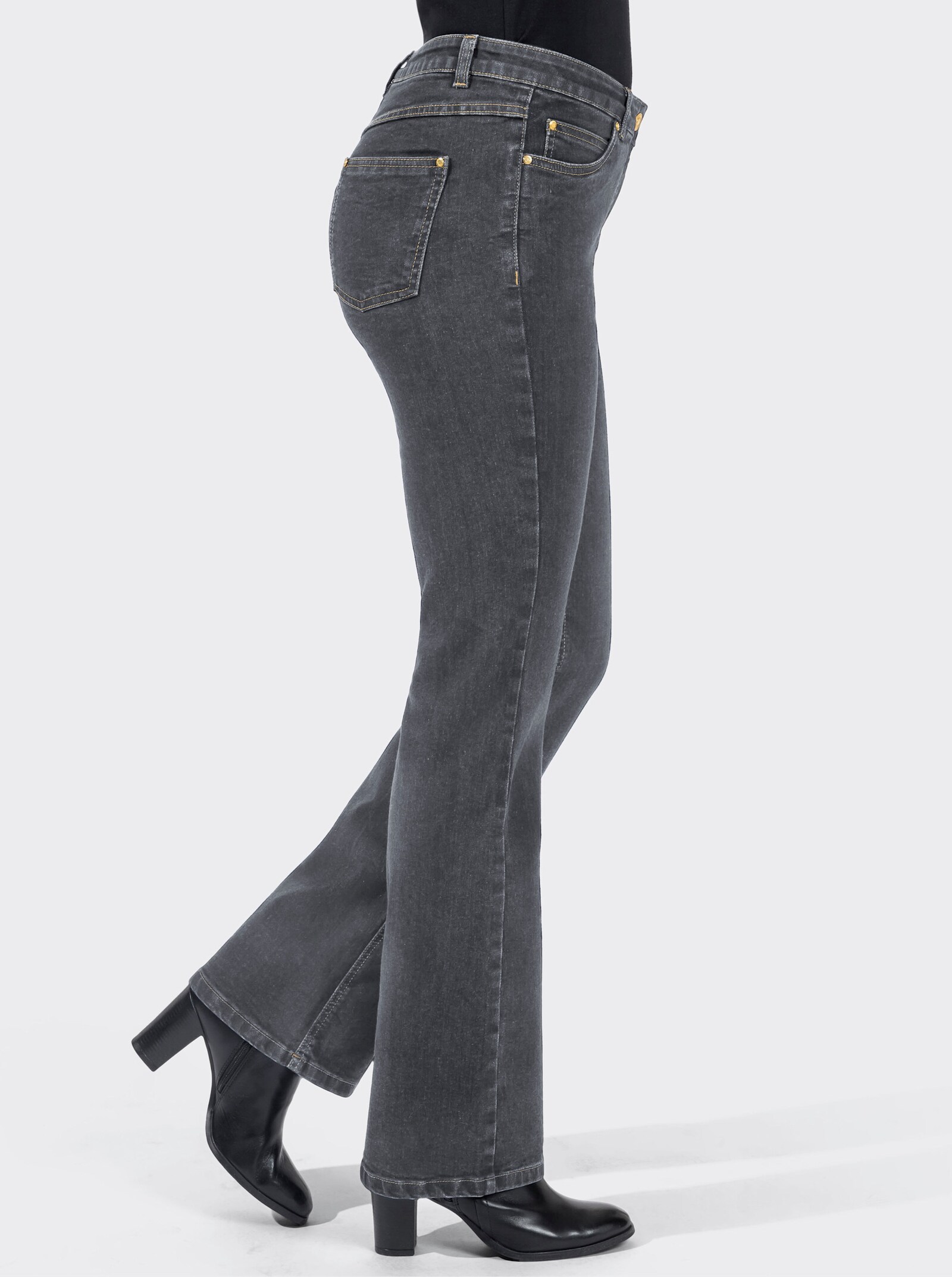 Bootcut-Jeans im 5-Pocket-Stil - stone-grey-denim