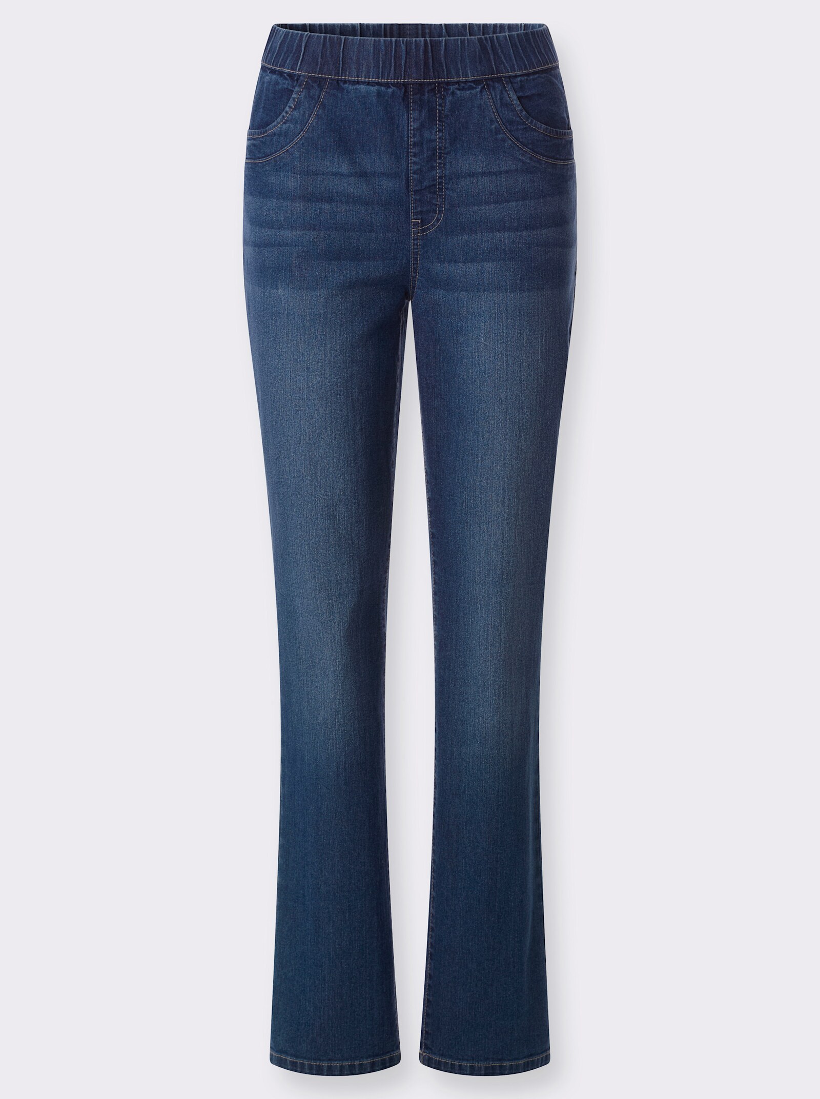 Schlupfjeans mit geradem Bein - blue-stone-washed