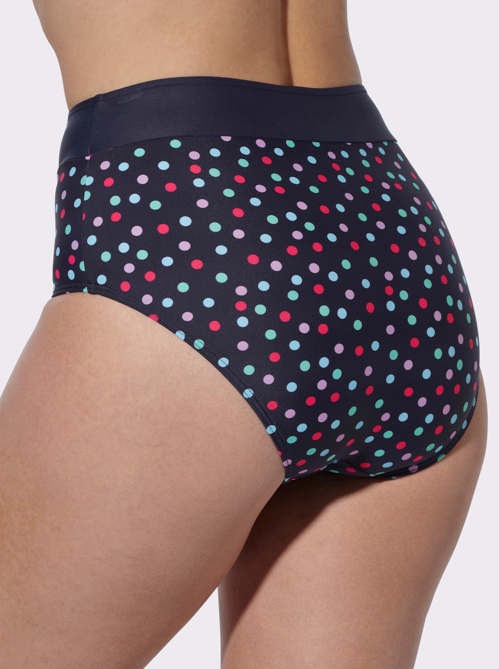 Bikinibroekje met aangestikte bies - marine/pink geprint