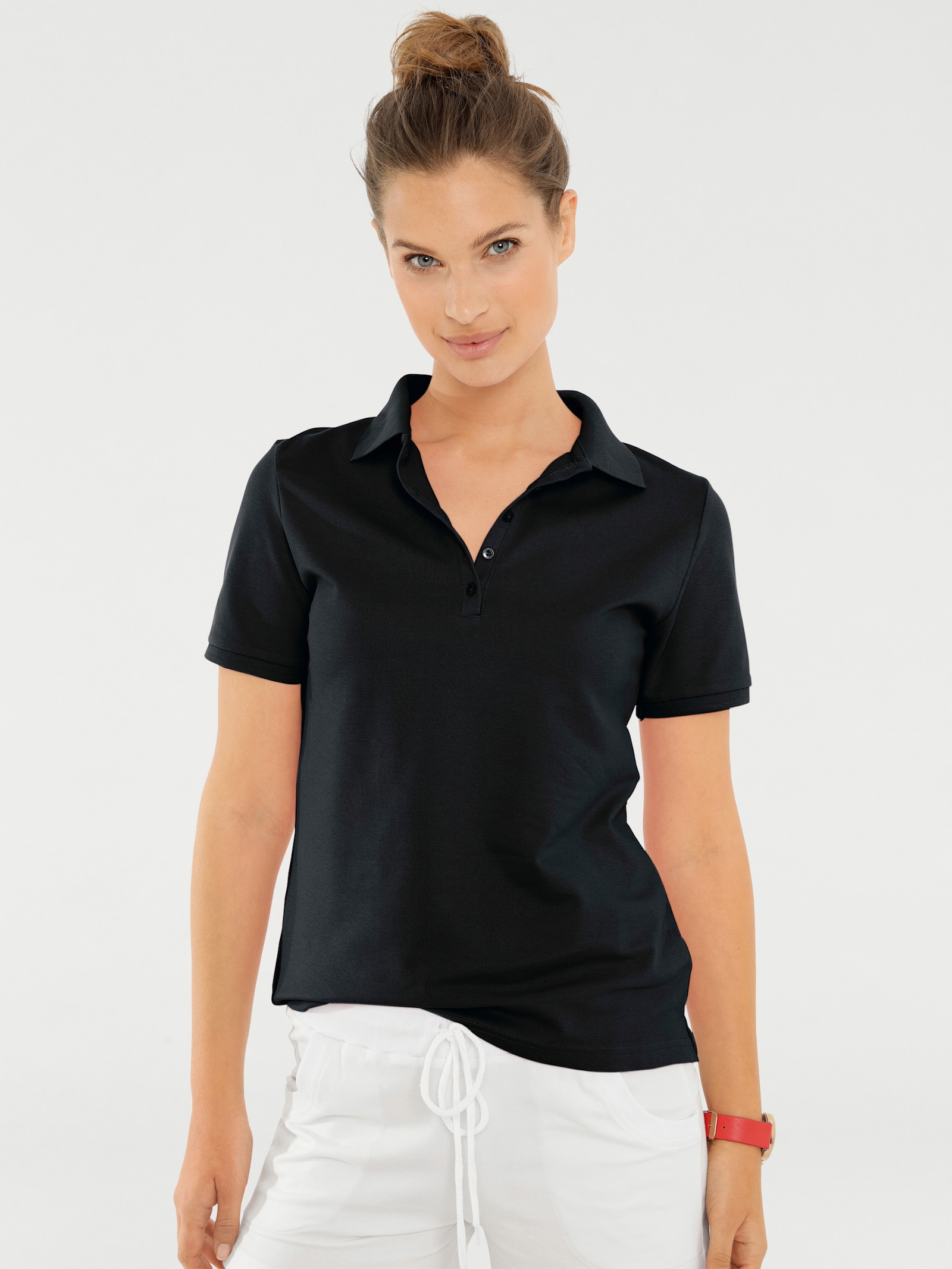 heine Poloshirt in Pikee-Qualität - schwarz