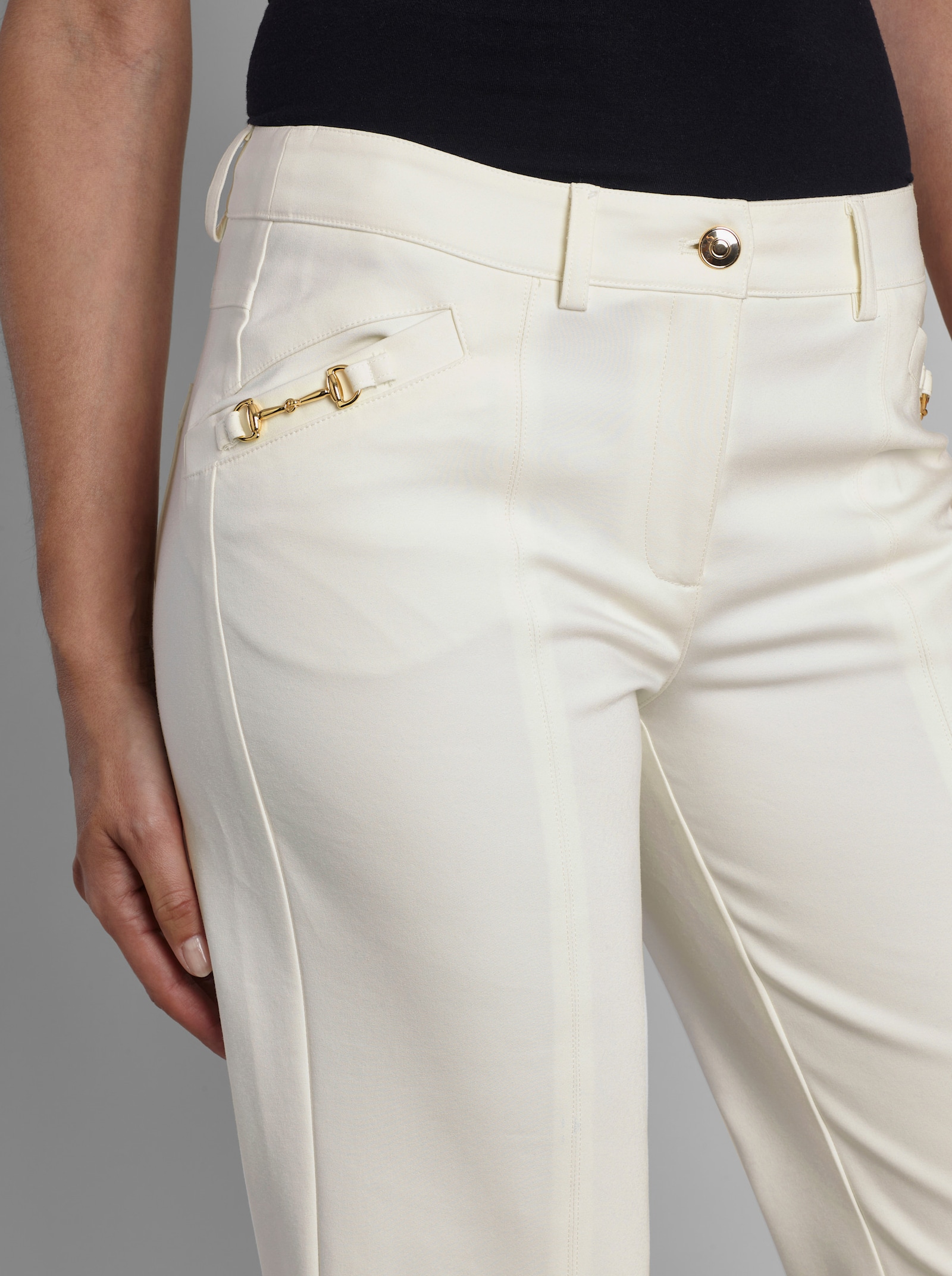 heine Stretch-Hose mit ausgestellten Beinen - ecru