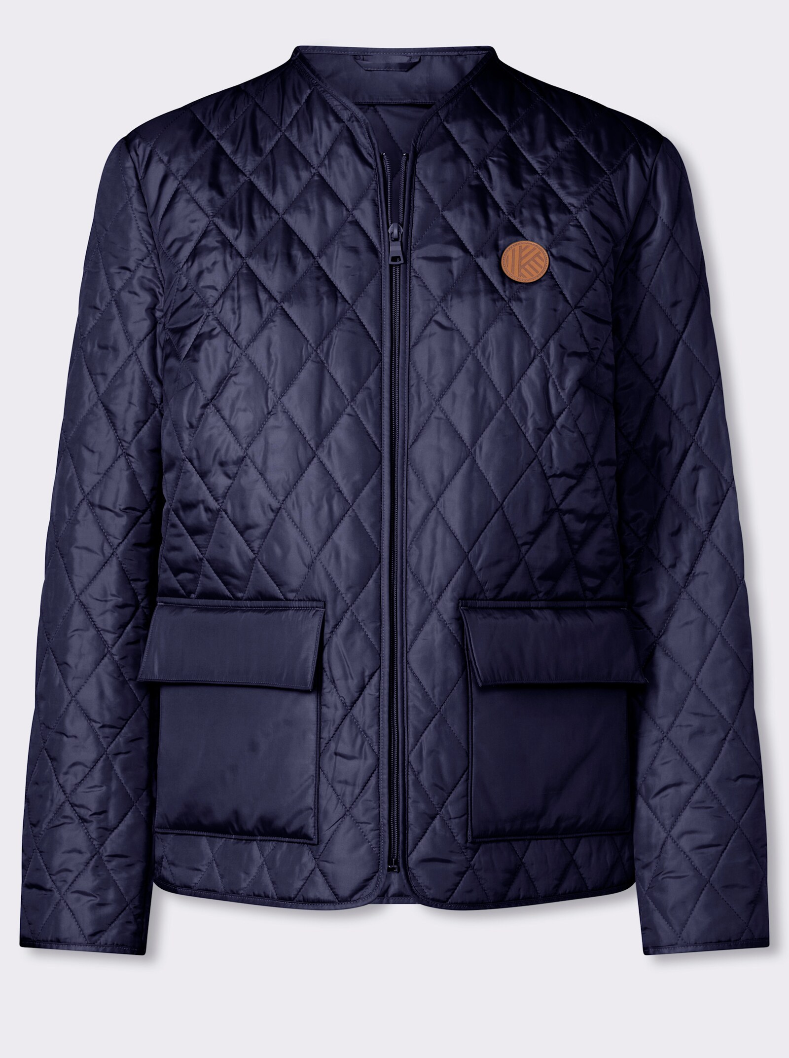 Steppjacke mit V-Ausschnitt - marine
