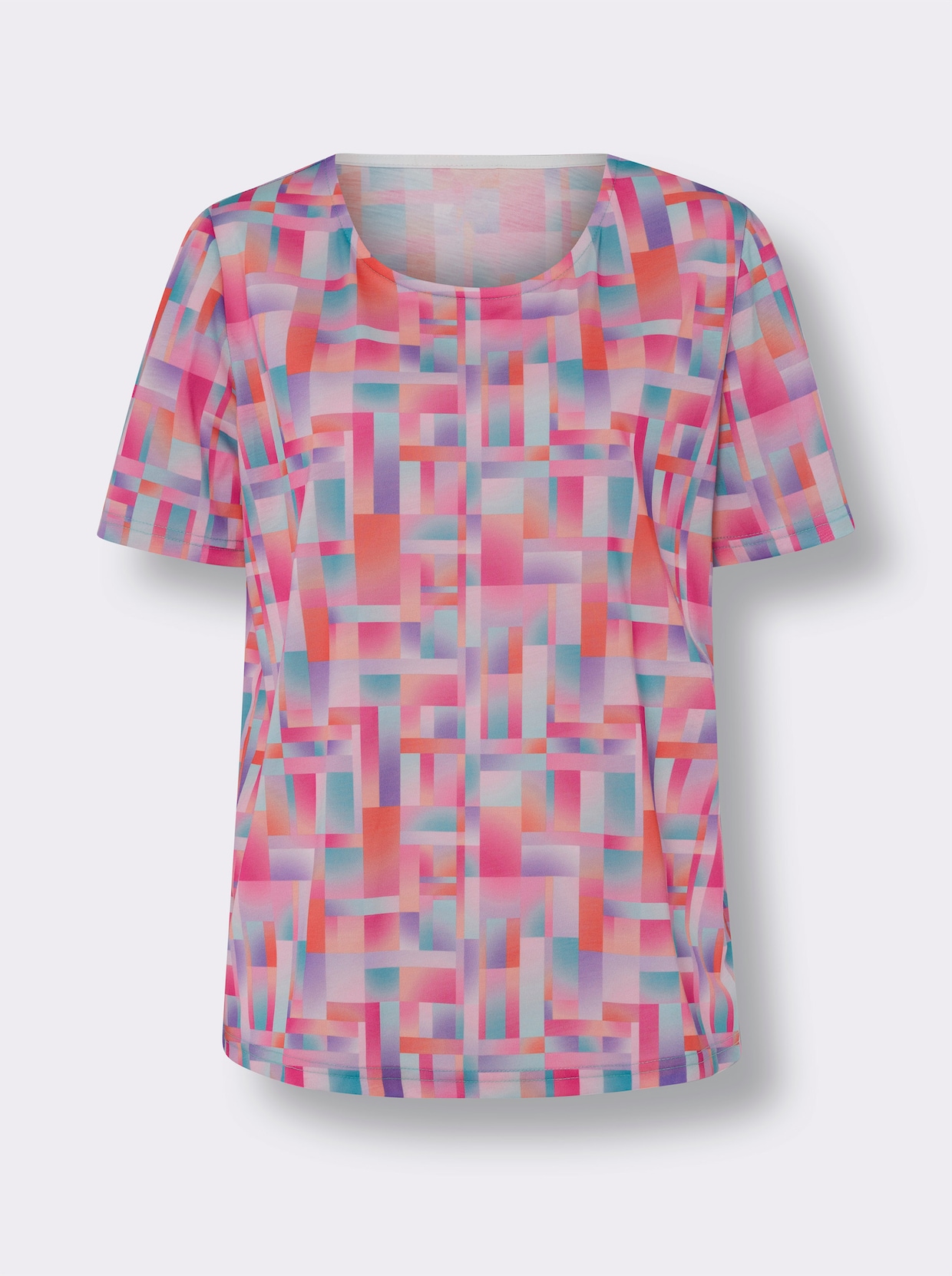 Shirt met korte mouwen - fuchsia/oranje bedrukt