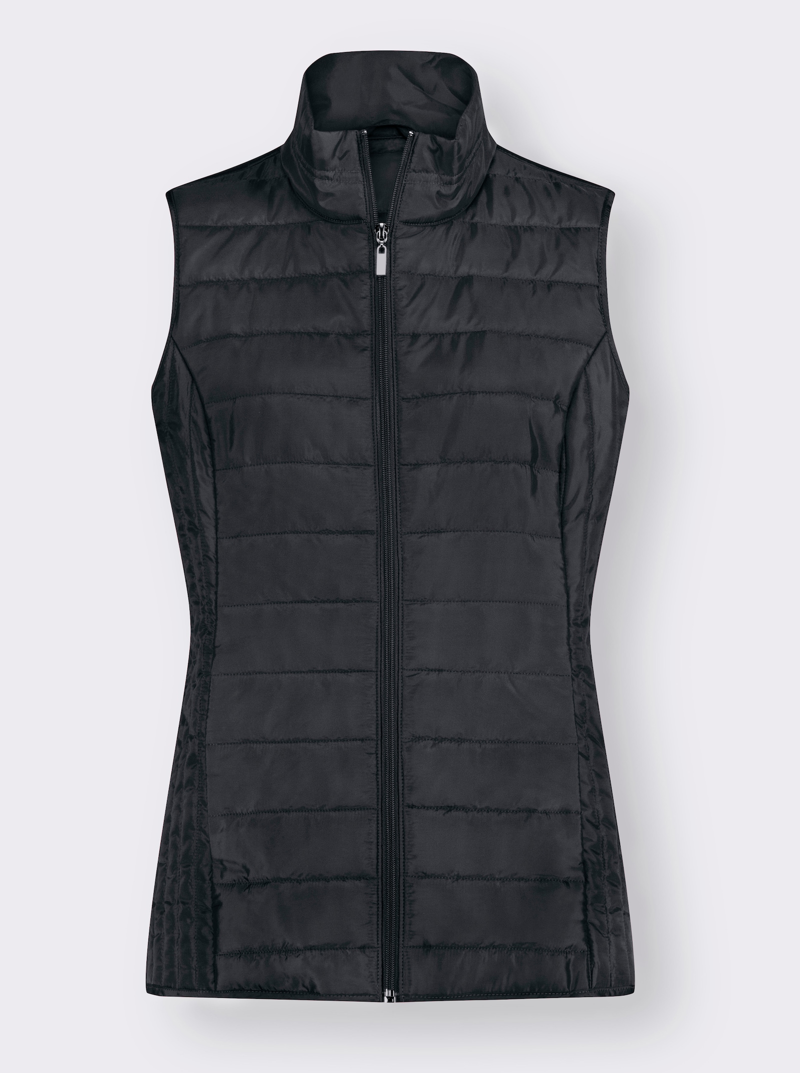 Steppweste mit Stehkragen - schwarz