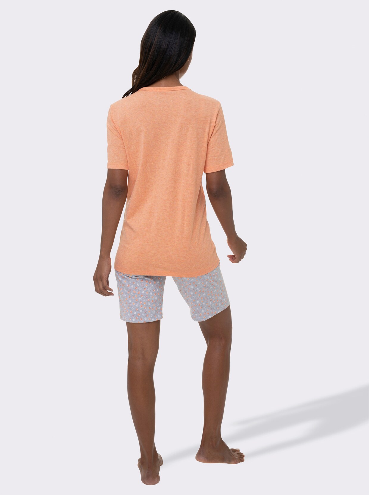 wäschepur shortama - oranje gemêleerd
