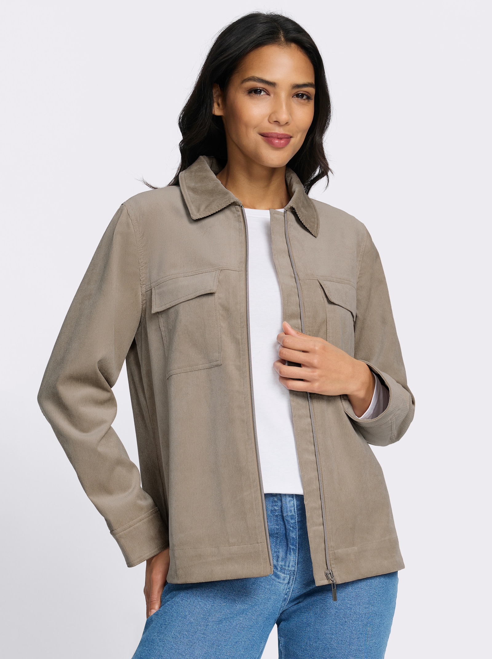 Cordjacke mit Pattentaschen - sesam