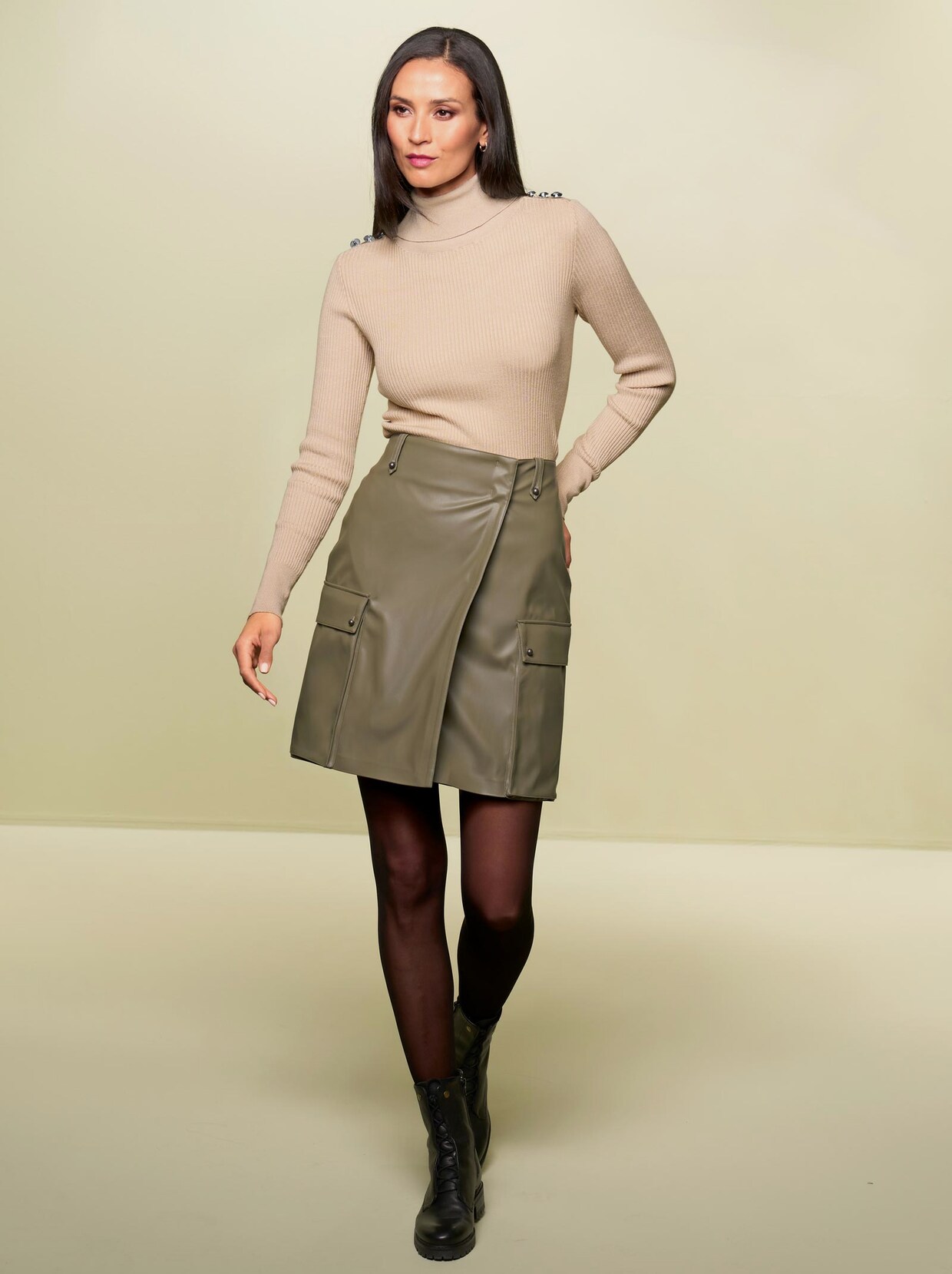 Rick Cardona Rollkragenpullover - sand