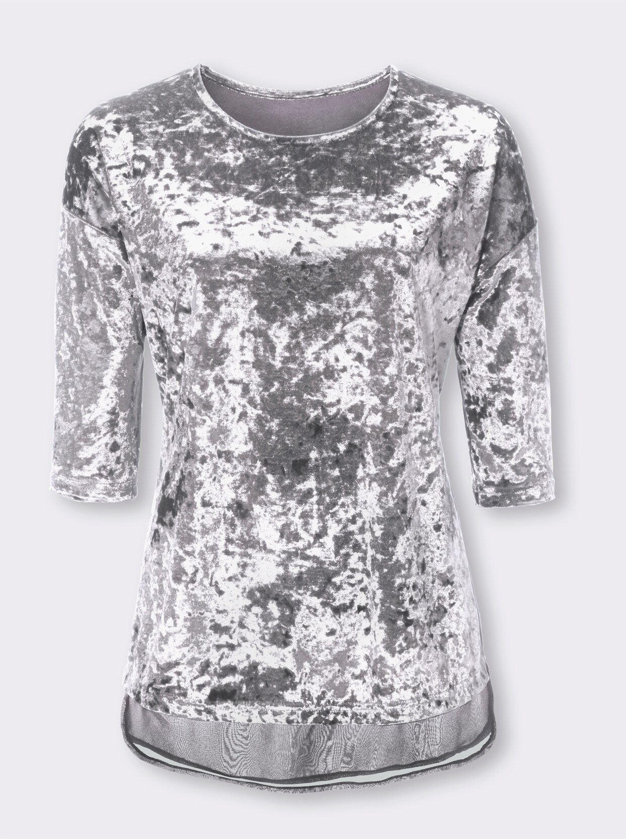 Shirt met 3/4-mouw - grijs