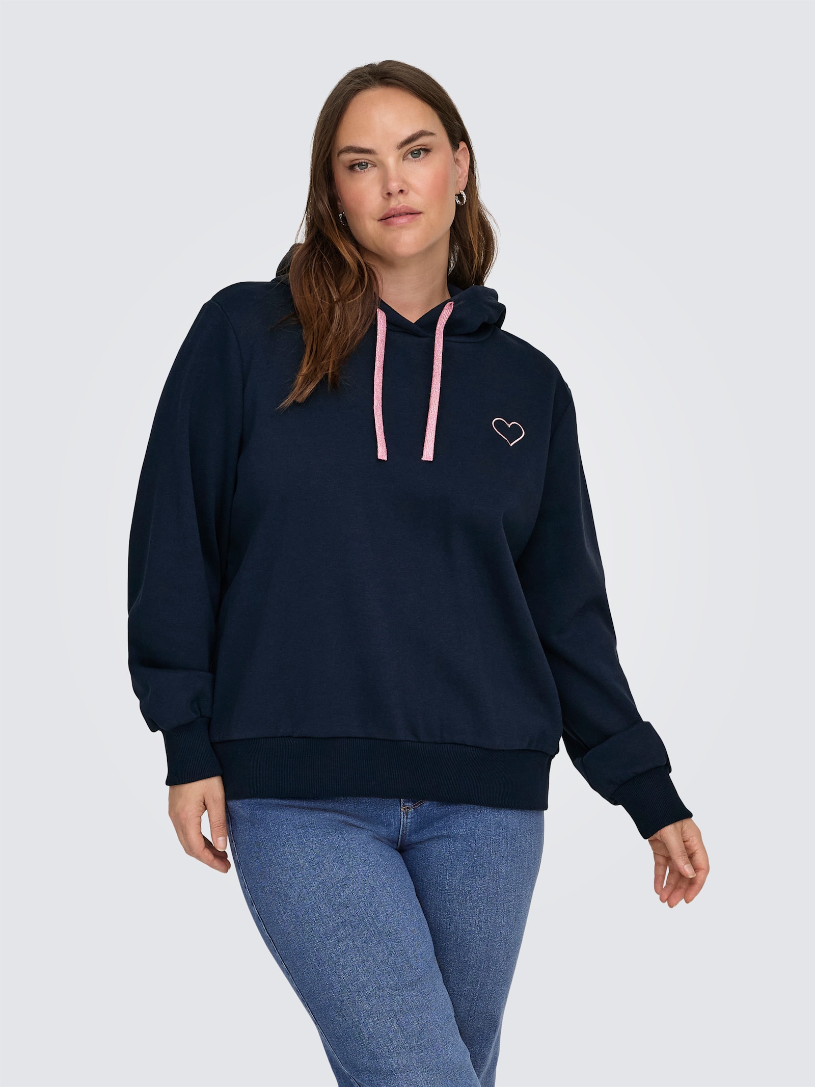 ONLY CARMAKOMA Kapuzensweatshirt - night sky detail:rose gold strings + heart emb
