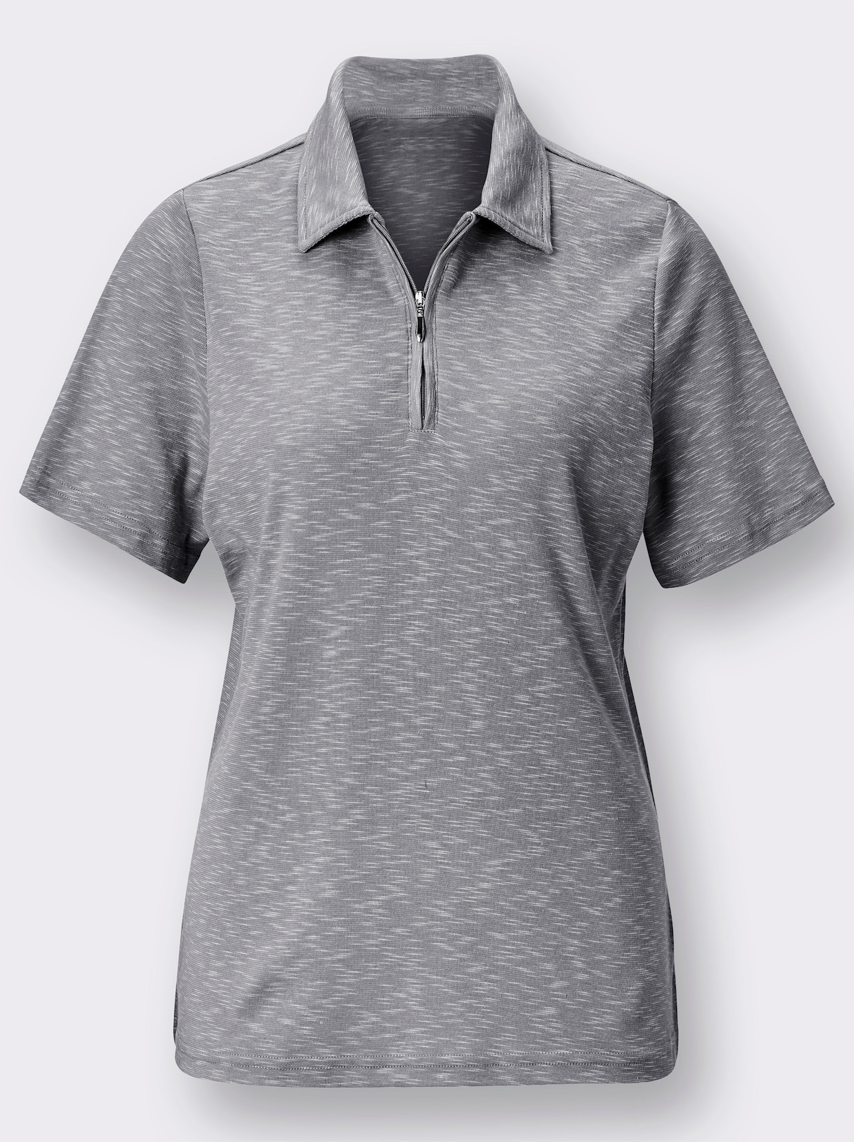 Poloshirt - grau-meliert