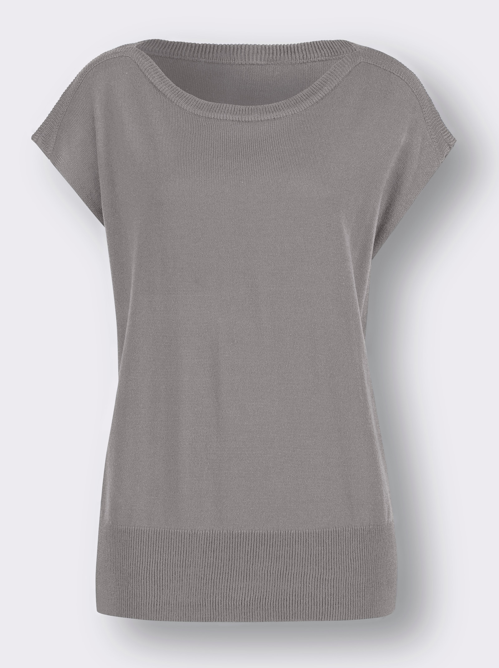 Pletená vesta, lodičkový výstrih - sivá