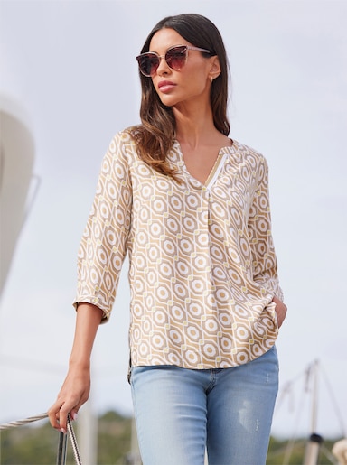 heine Blouse met print - ecru/sesam bedrukt