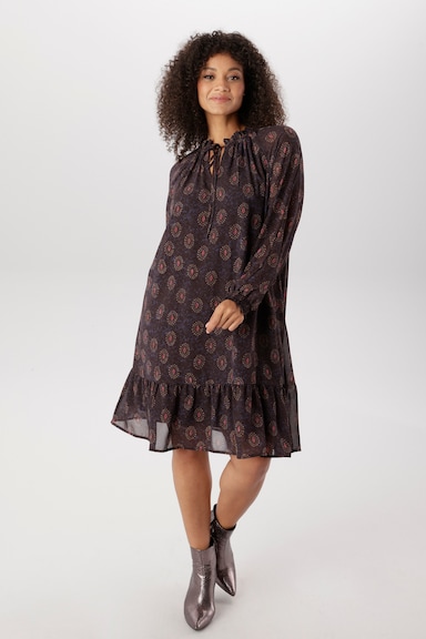 Aniston PLUS Chiffonkleid - bordeaux-lila-camel