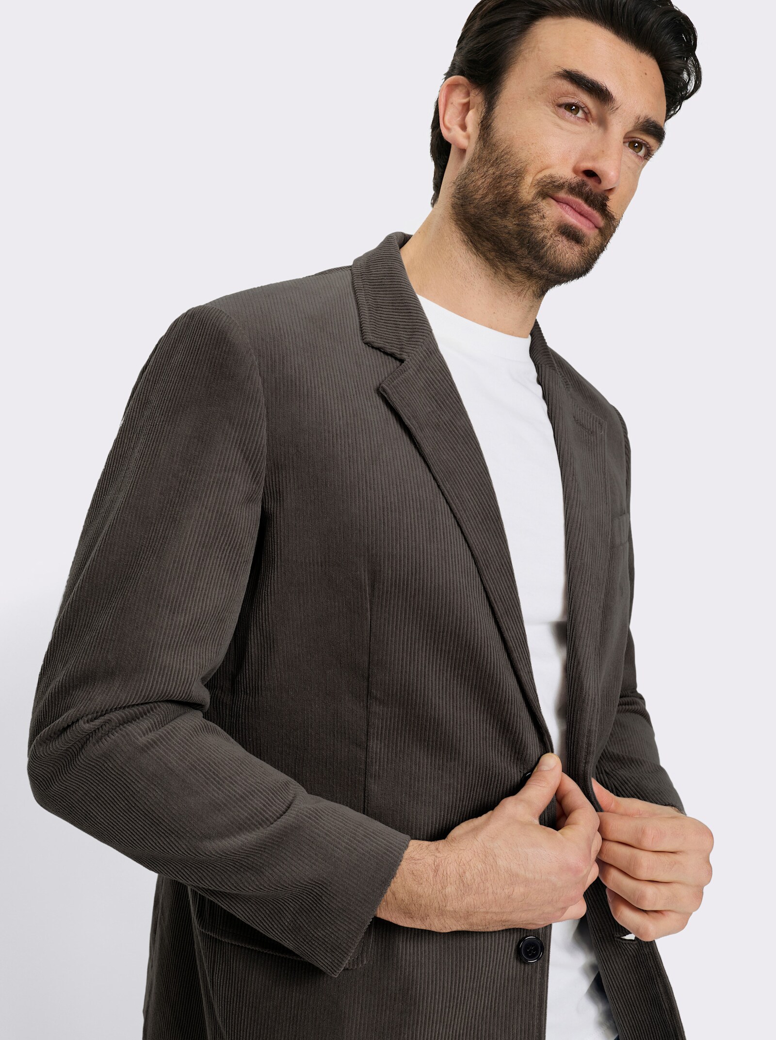 Marco Donati Sakko aus Cord, reine Baumwolle - graphit