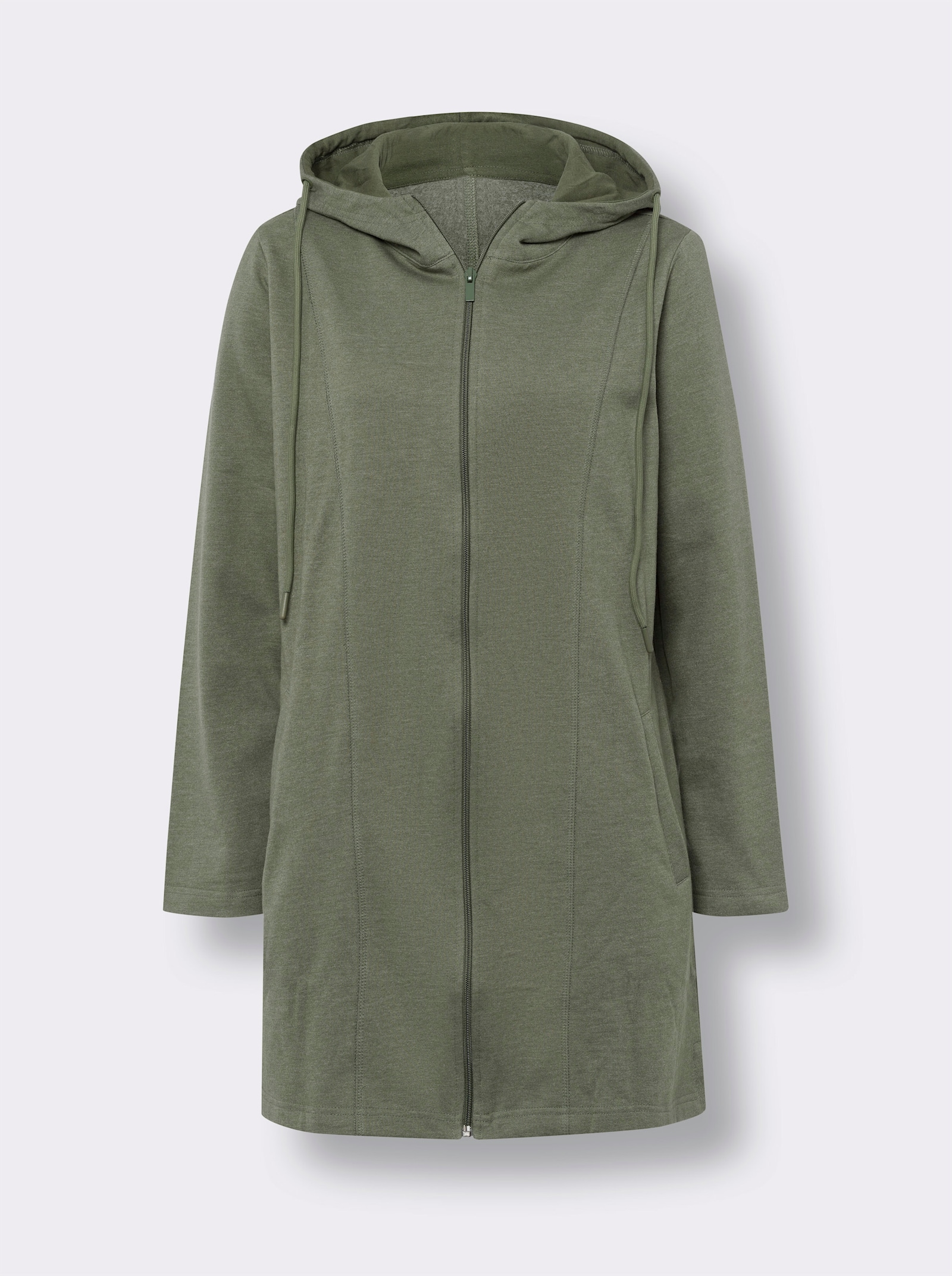 Halenka s bočními rozparky - khaki-melír