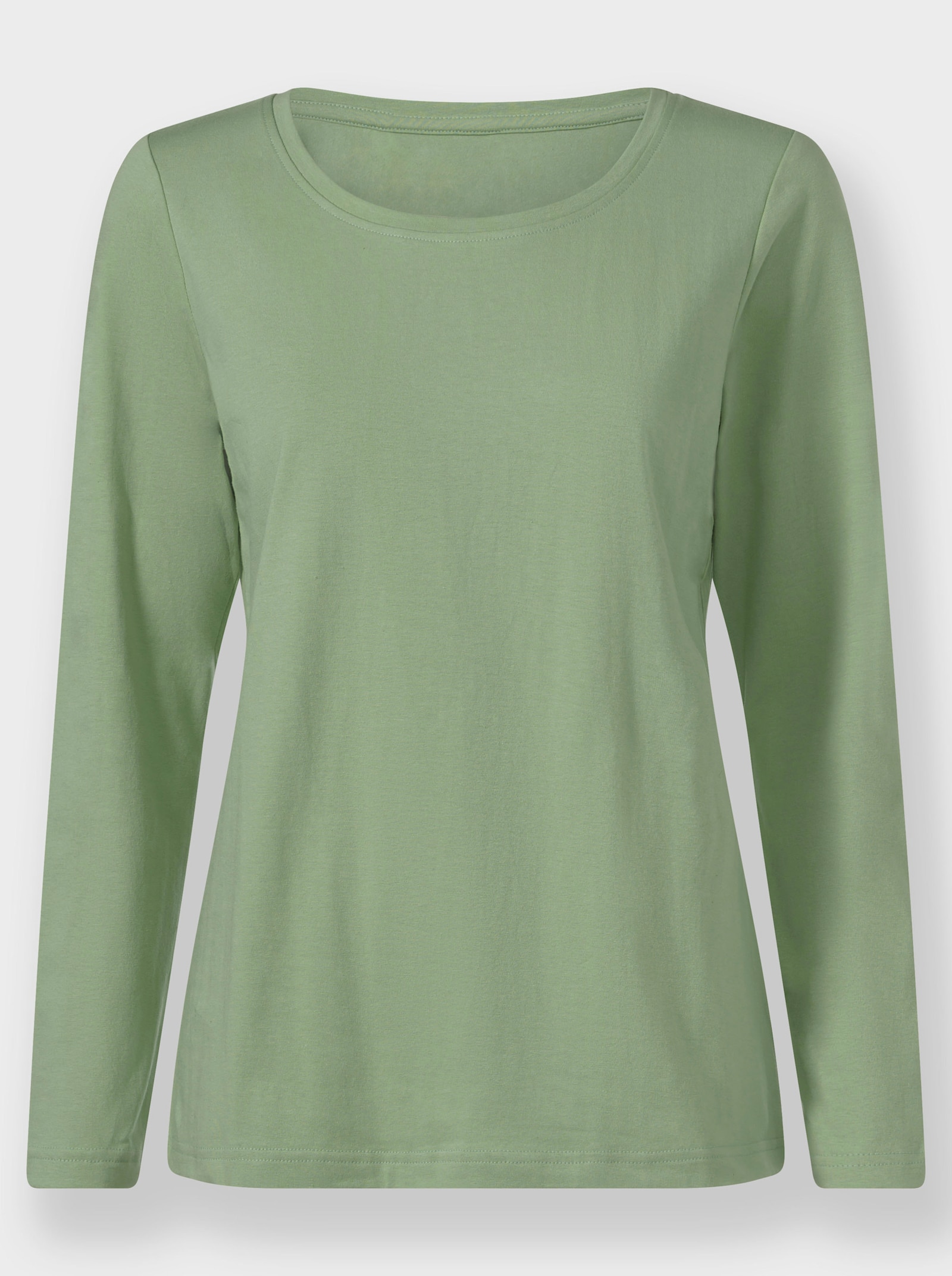 Rundhalsshirt mit zertifizierter Baumwolle - eucalyptus