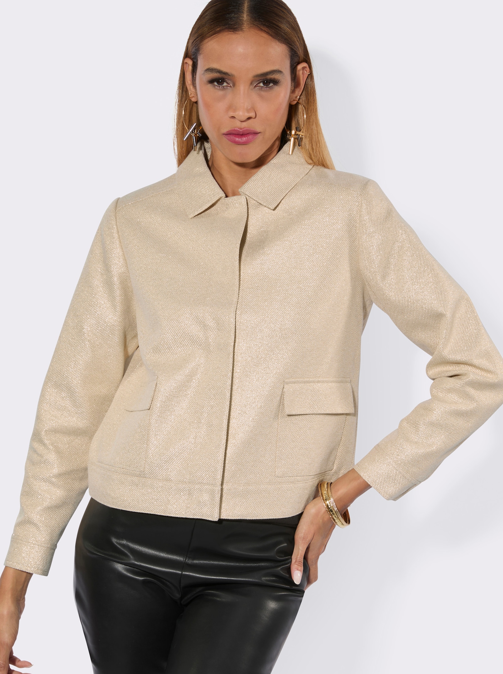 Kurzblazer , ganz gefüttert - sand-goldfarben