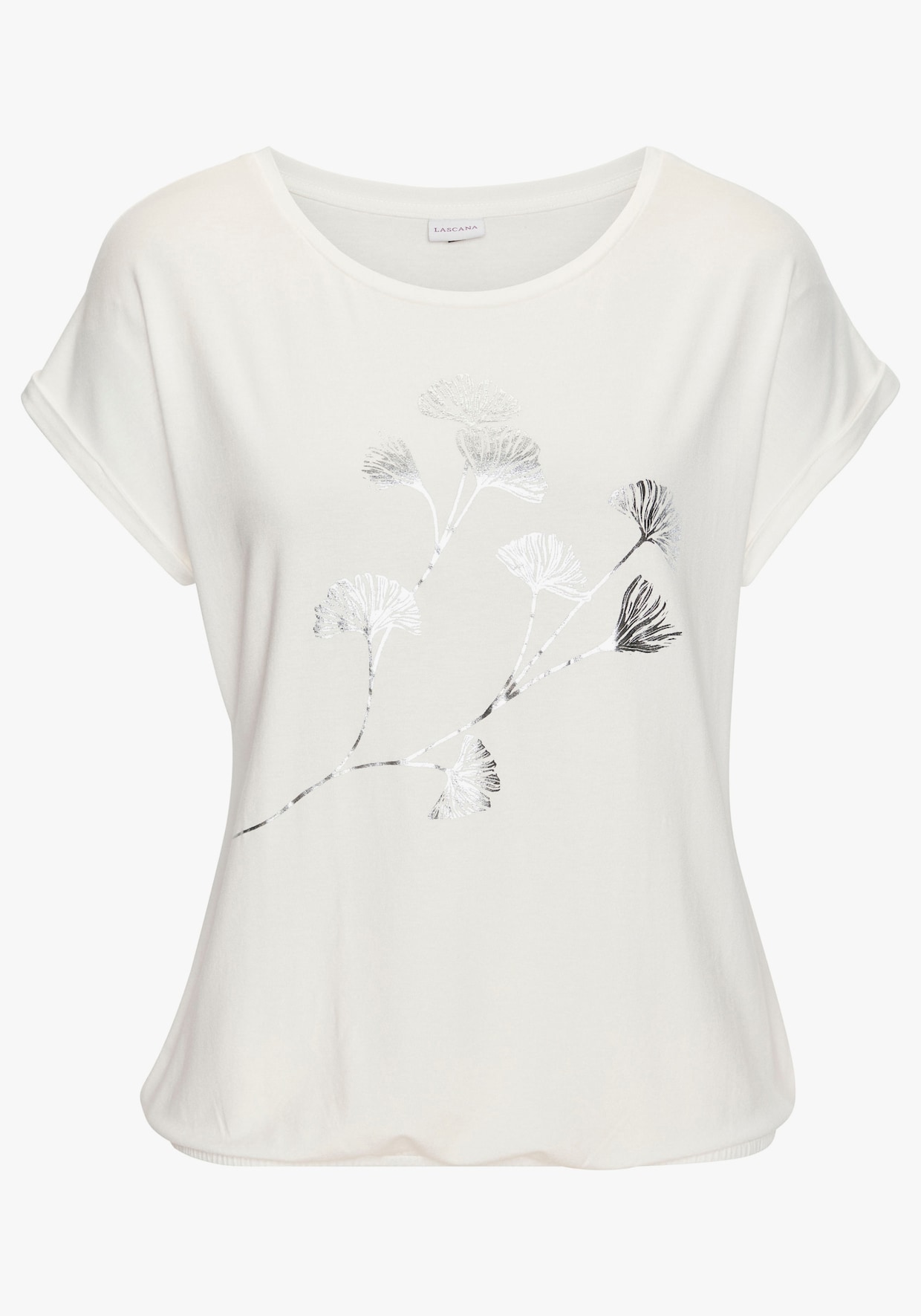 LASCANA Shirt met korte mouwen - crème