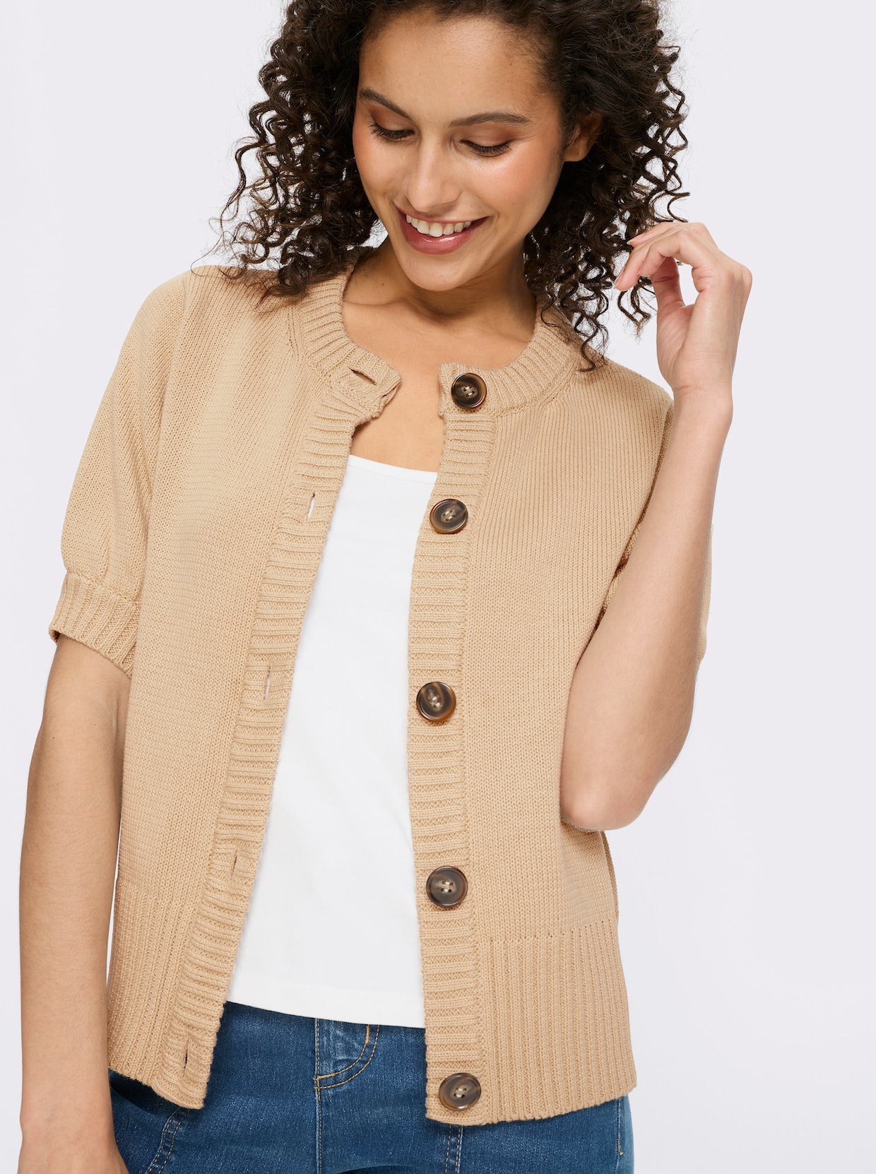 heine Strickjacke - sand