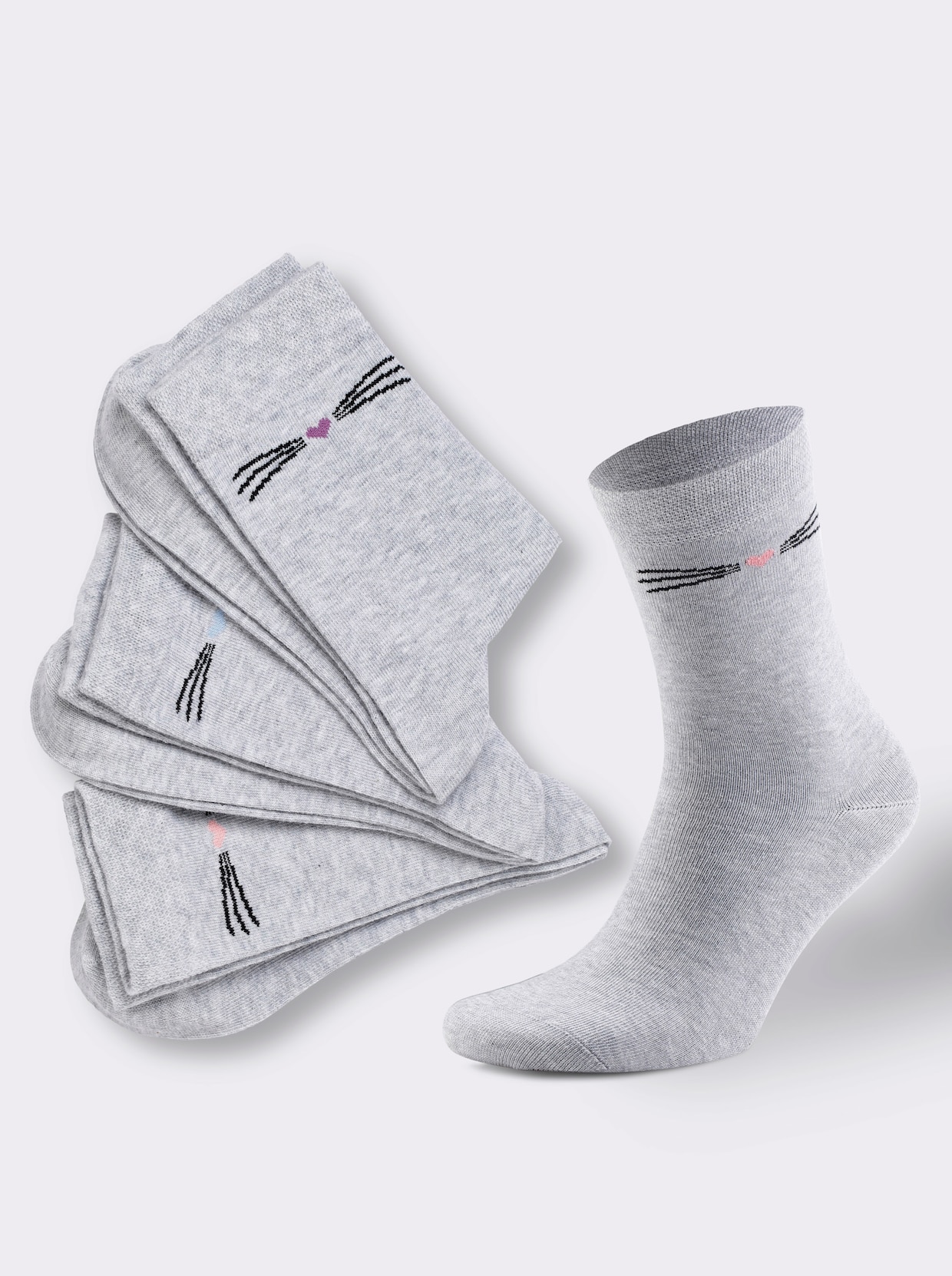 wäschepur Damen-Socken - grau-gemustert