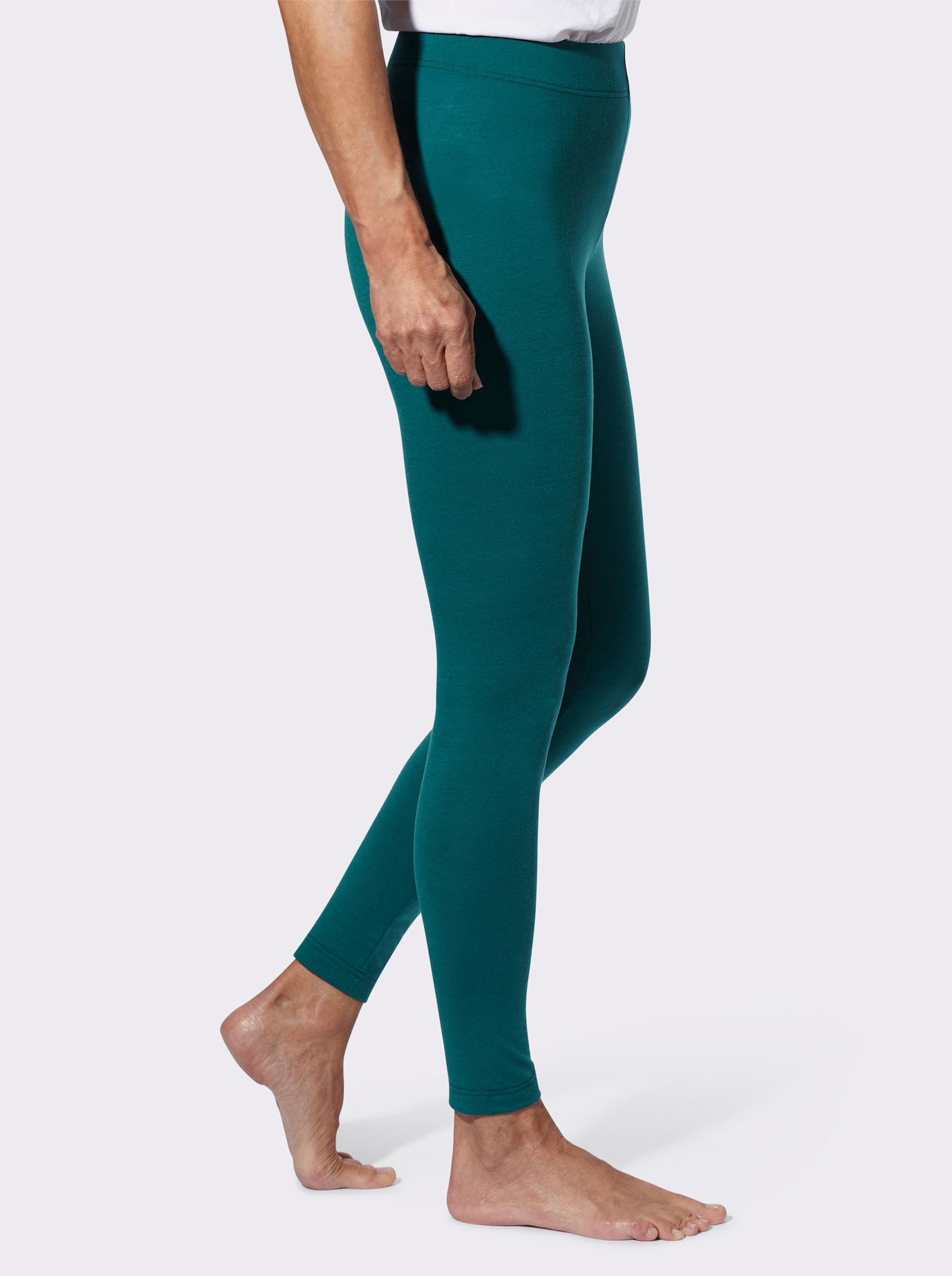Leggings med elastisk linning - petrol