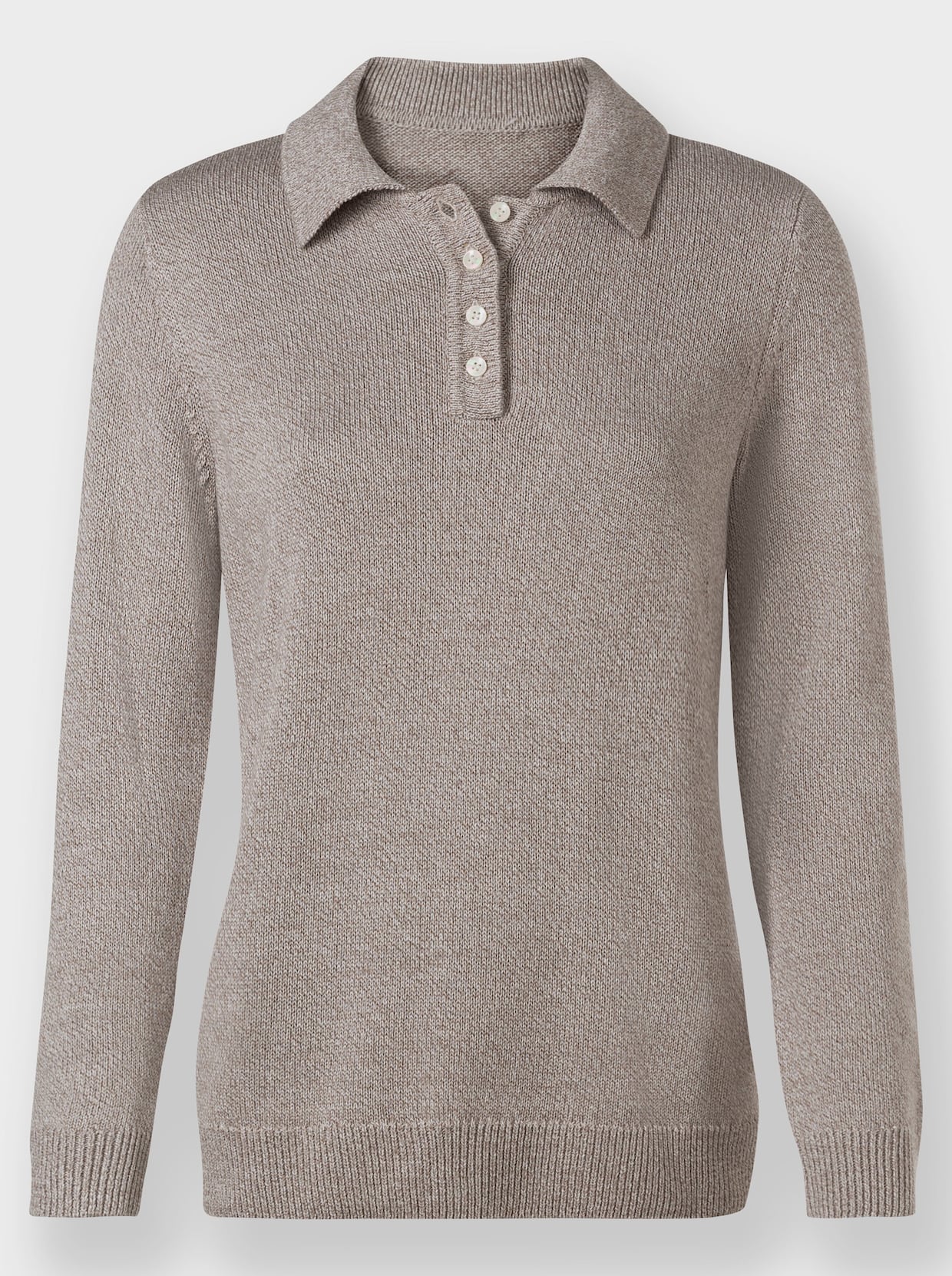 Polopullover - taupe-meliert