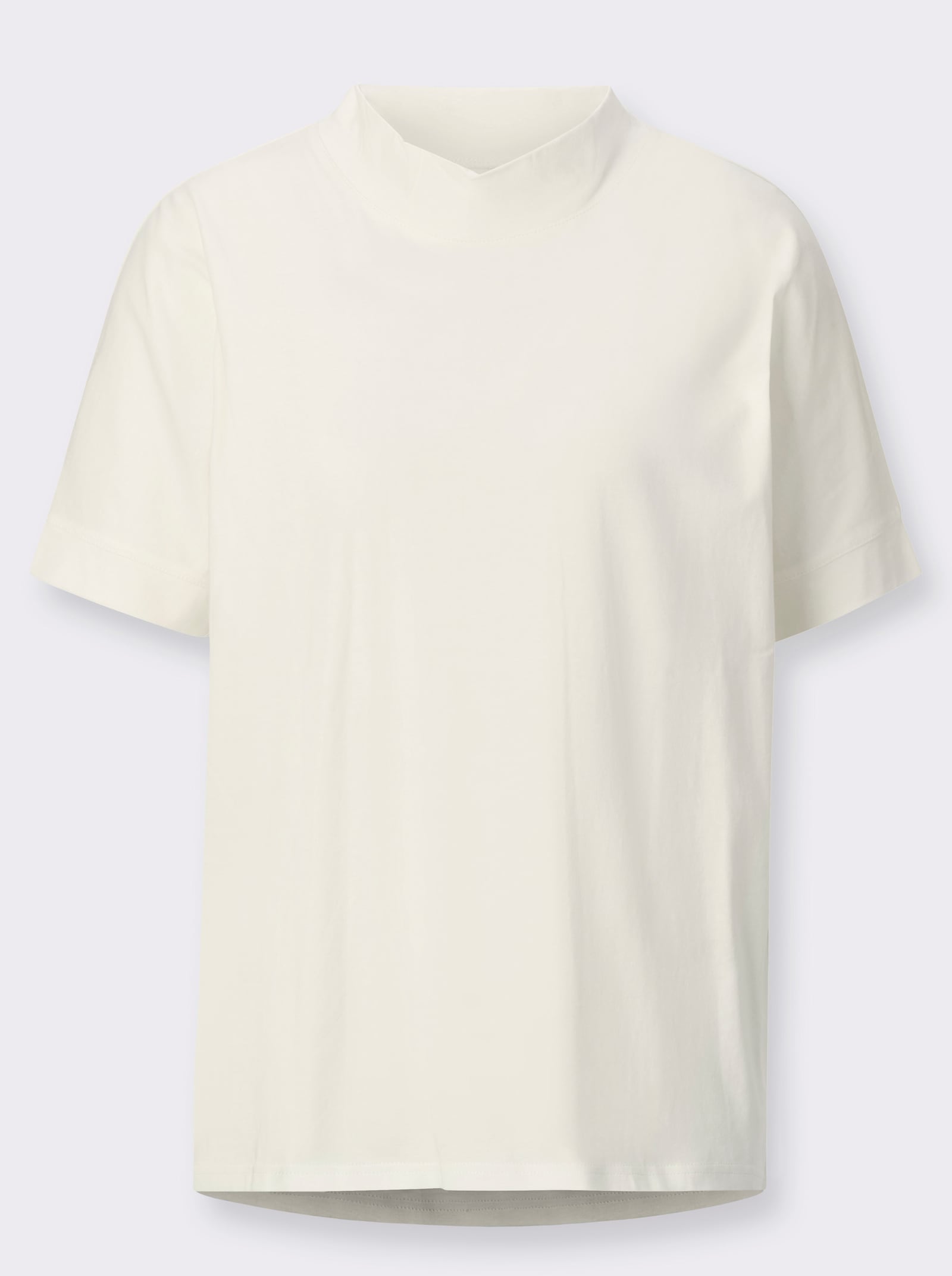 Stehkragenshirt mit Falte hinten - ecru