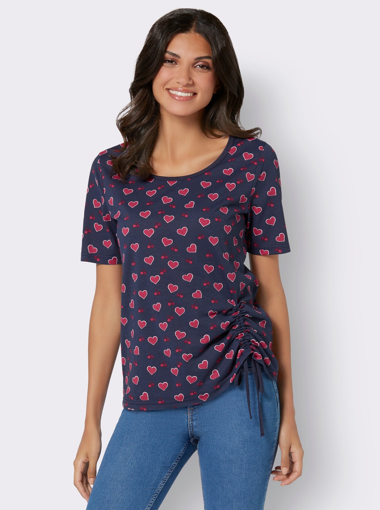 T-shirt - nachtblauw geprint