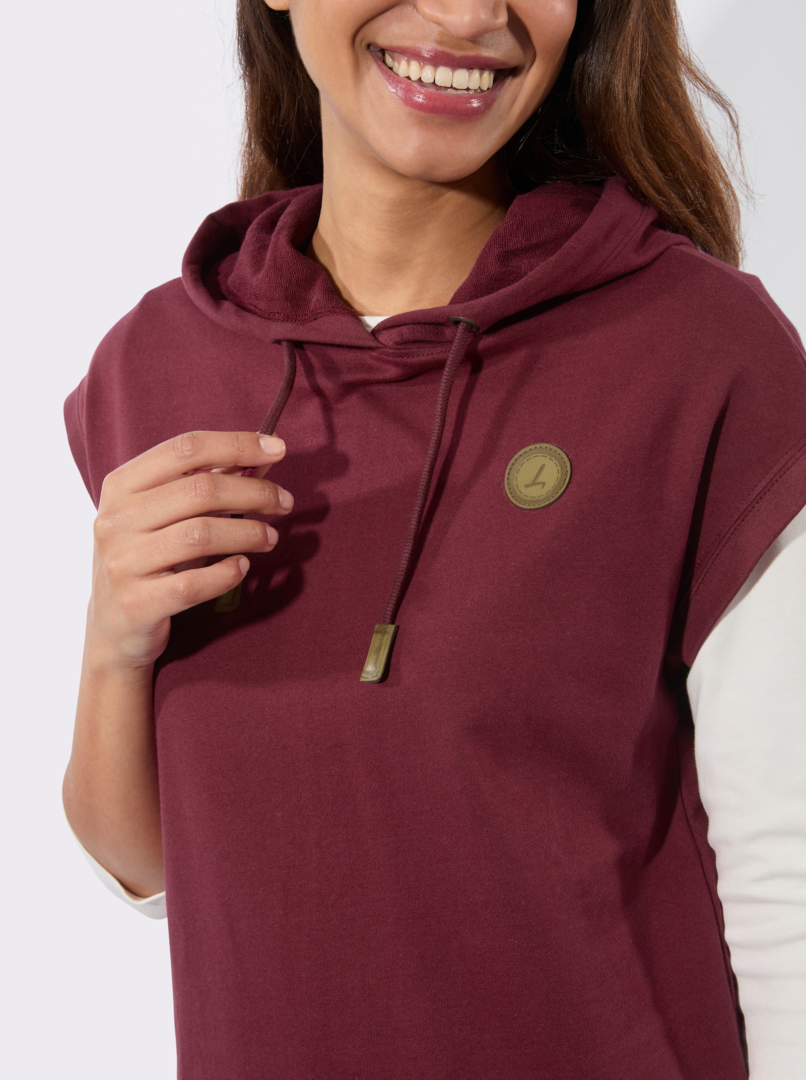 Kapuzenshirt mit Tunnelzug - bordeaux