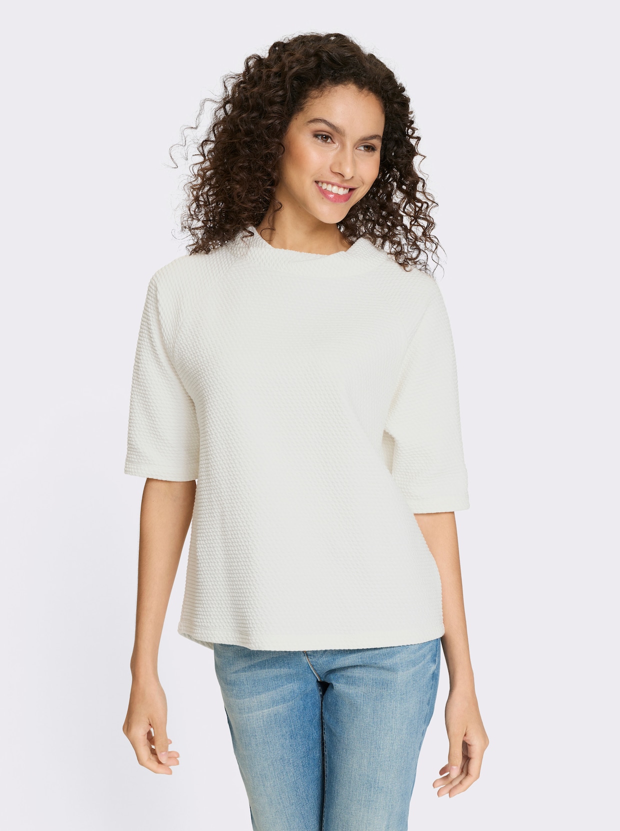 heine Stehkragenshirt - ecru