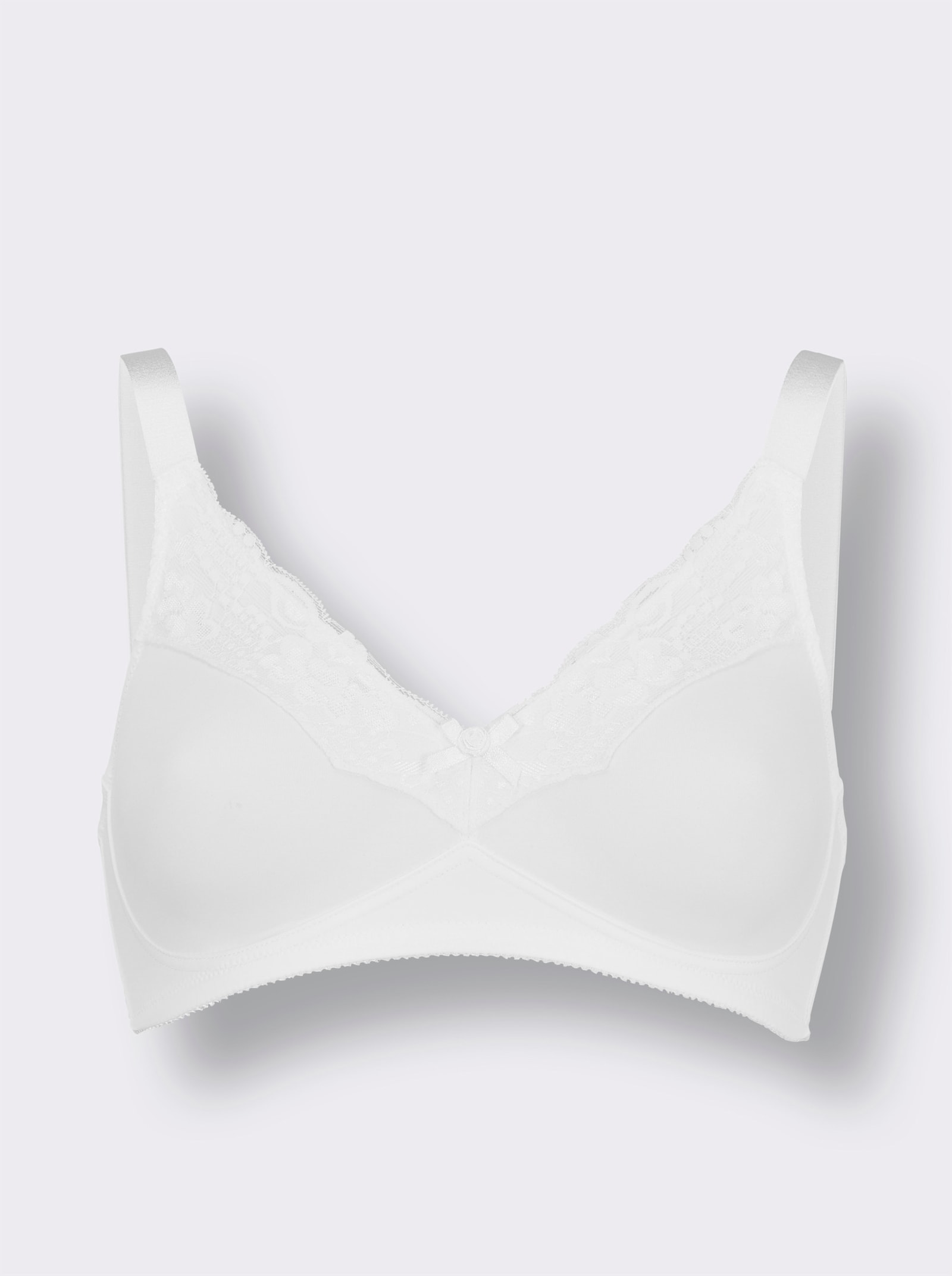 wäschepur BH ohne Bügel mit Spitze - weiß