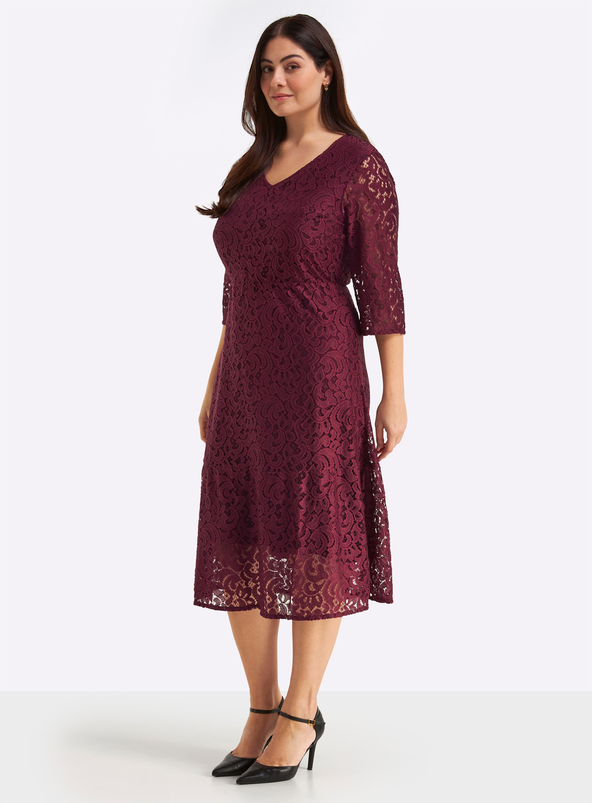 Sheego Spitzenkleid "Webkleid"