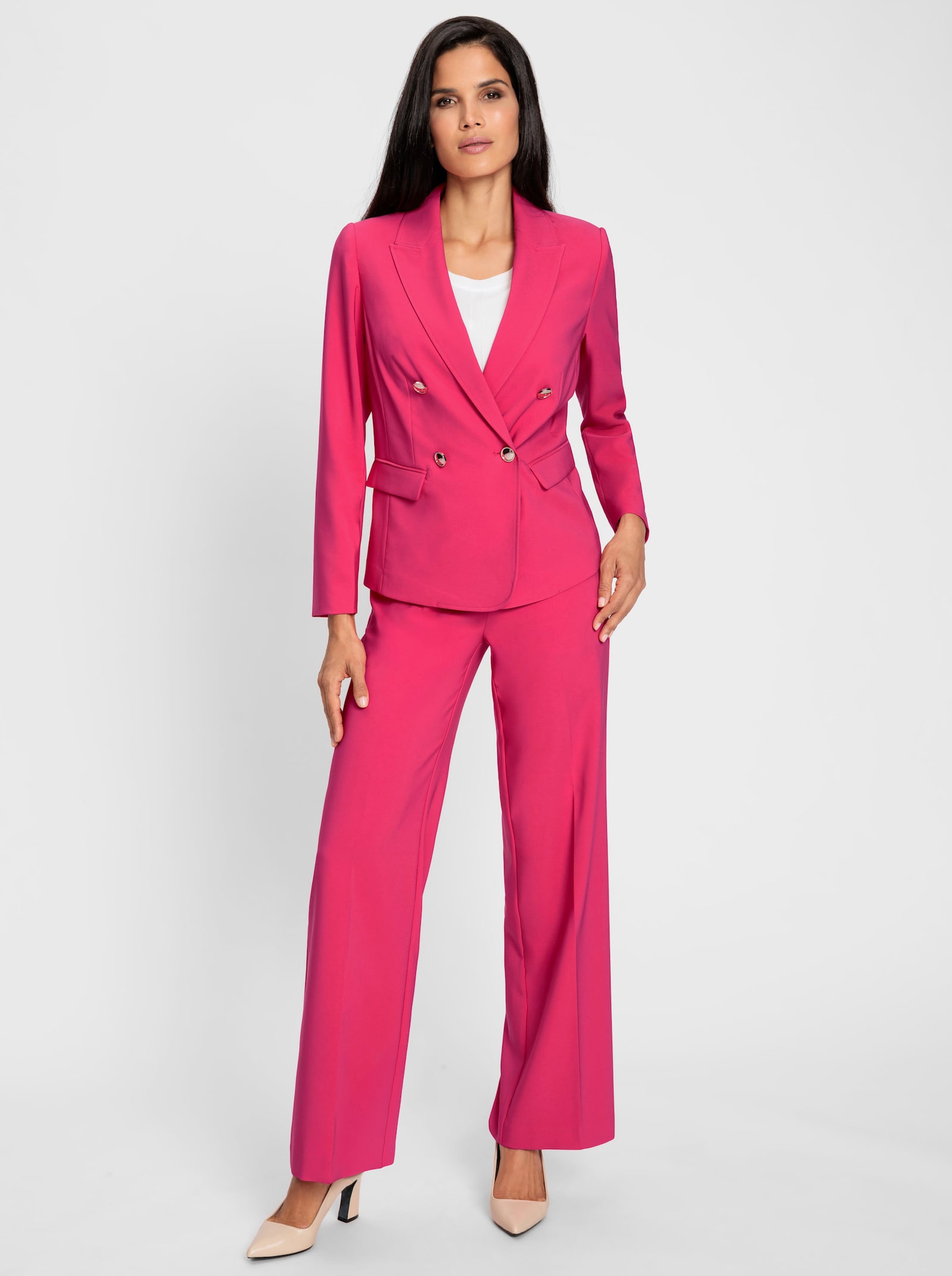 heine Hosenanzug mit Schmuckknöpfen - pink