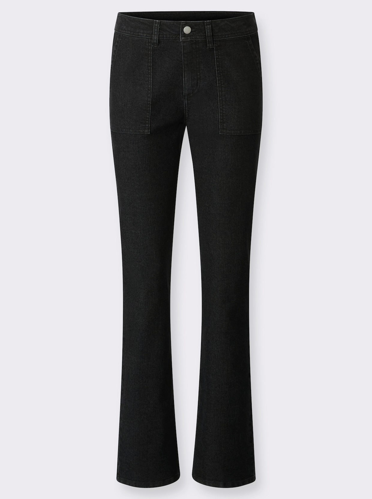 Jeans mit aufgesetzten Taschen - graphit denim