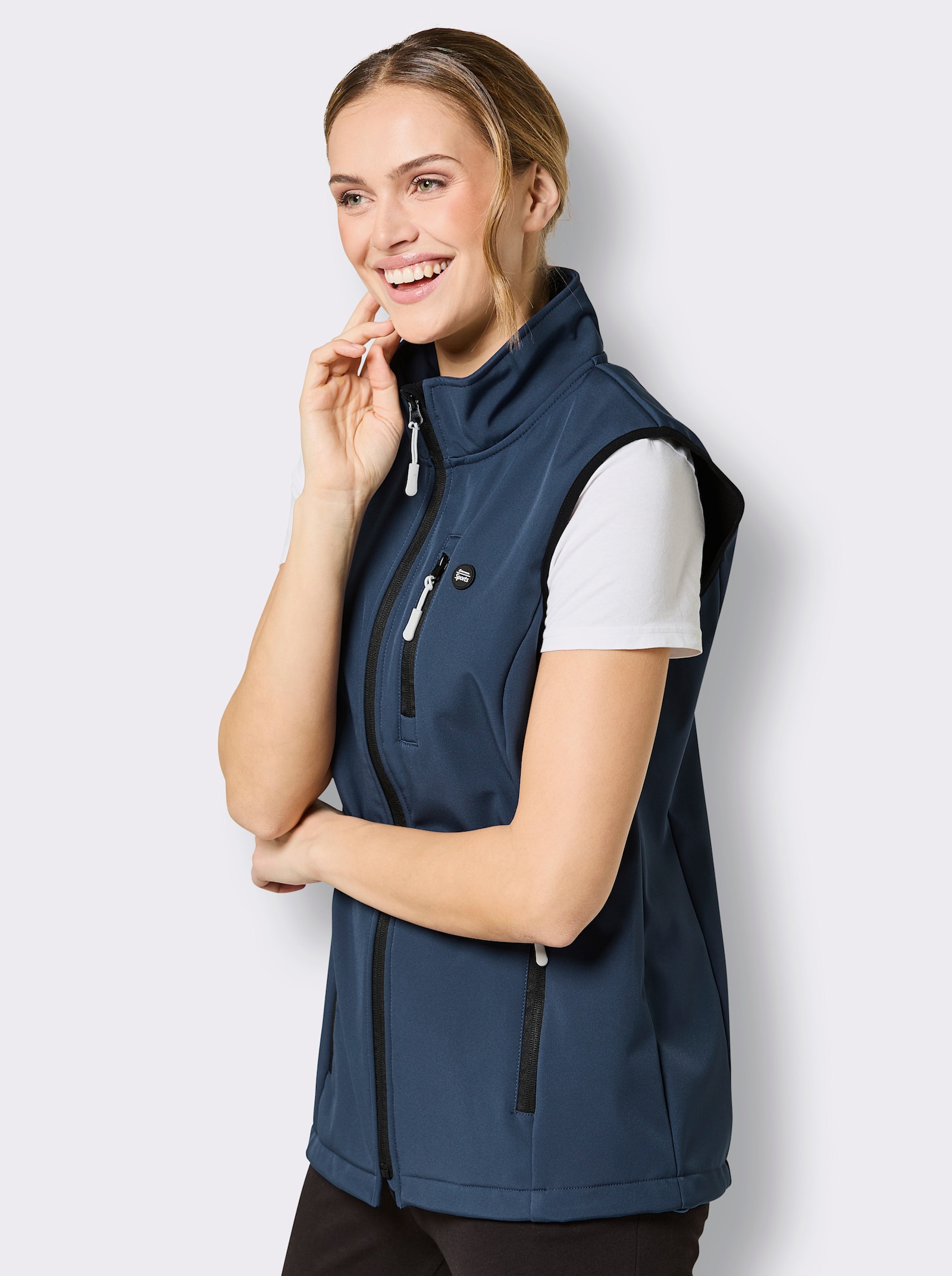 Catamaran Sports Softshellweste mit Reißverschluss-Tasche hinten - dunkelblau