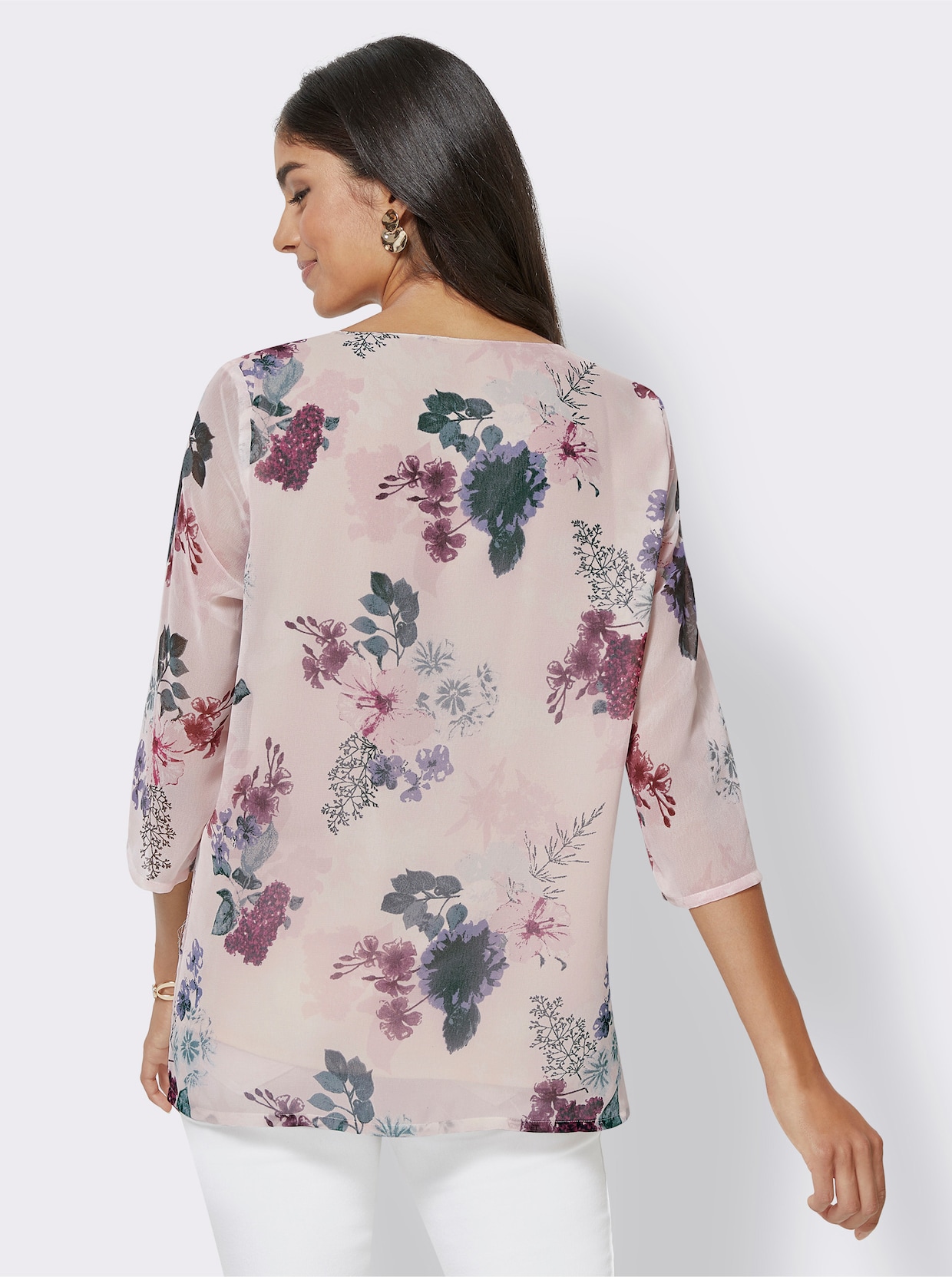 Comfortabele blouse - roze geprint