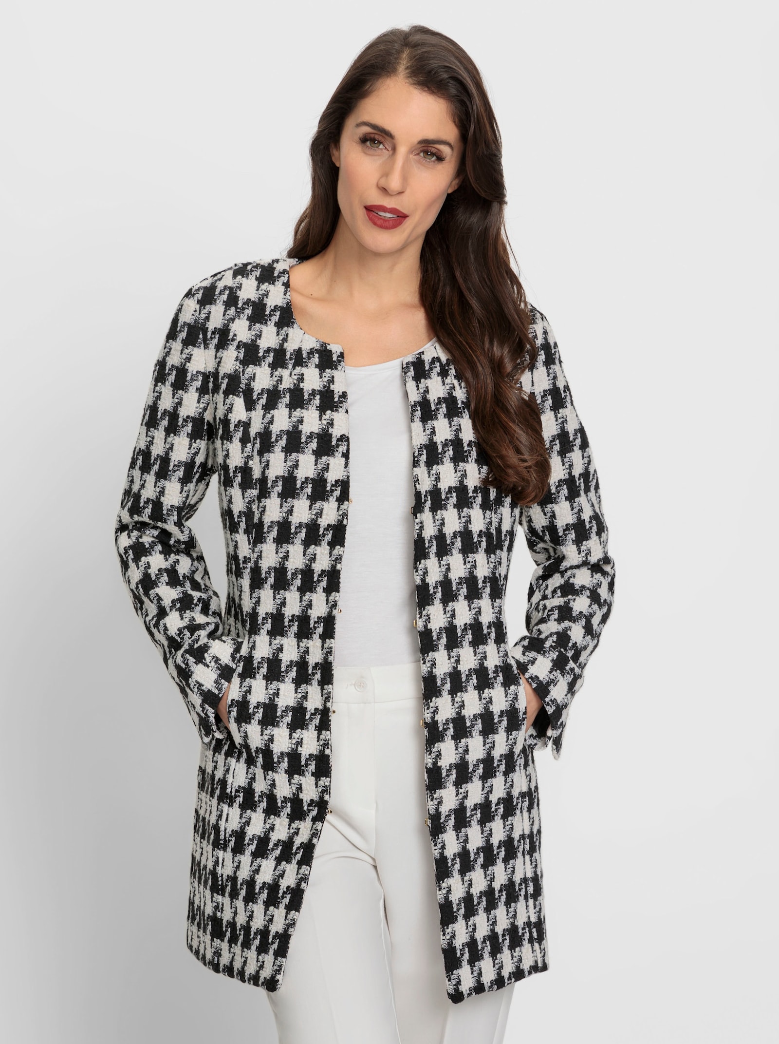 heine Blazer mit Pepita-Dessin - schwarz-ecru Pepita